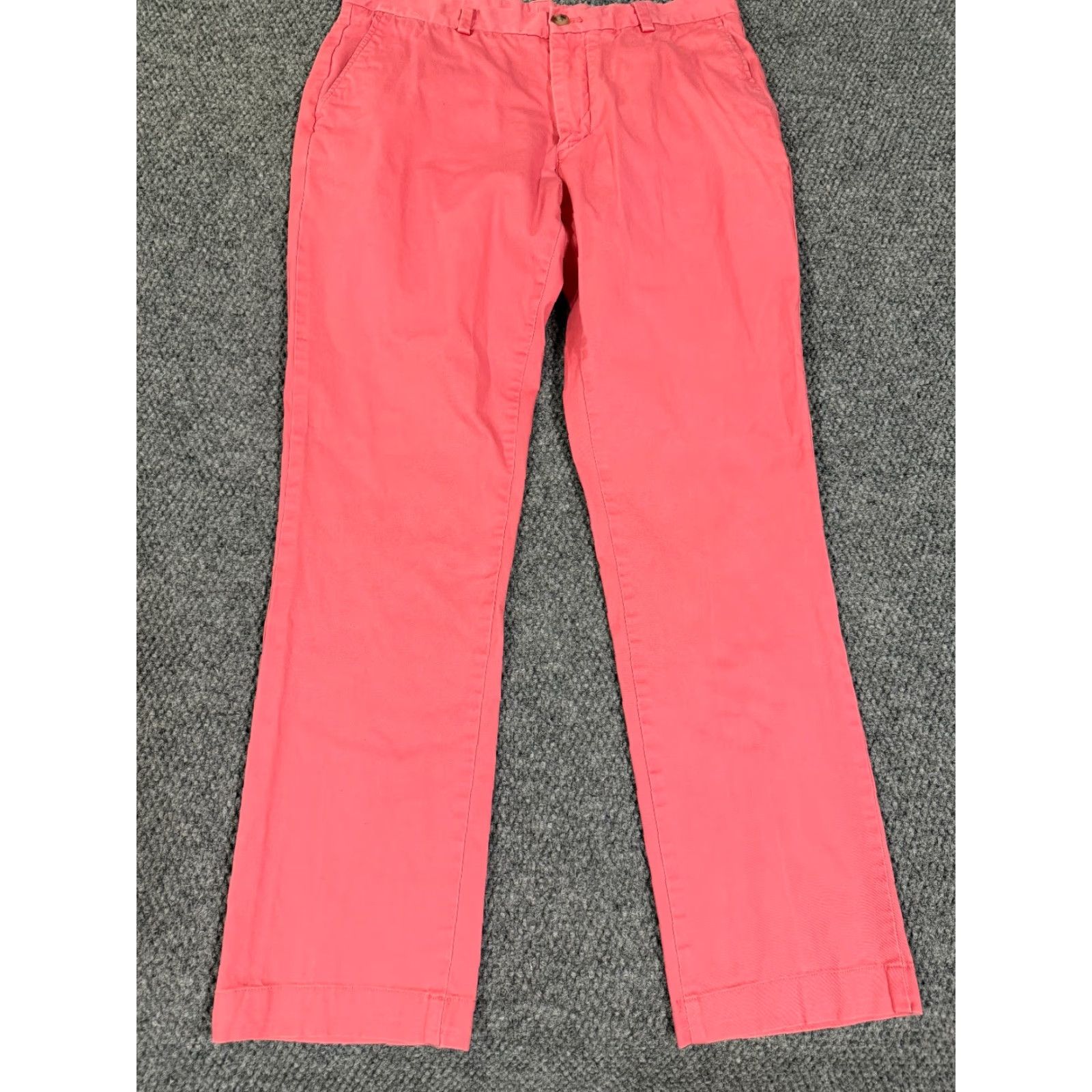 Vineyard Vines Vineyard Vines Pants Mens 34x32 Pink Breaker Chino Casual Preppy Straight Leg Reg 34in Inseam Cotton Spandex Size US 34 / EU 50 - 2 Thumbnail