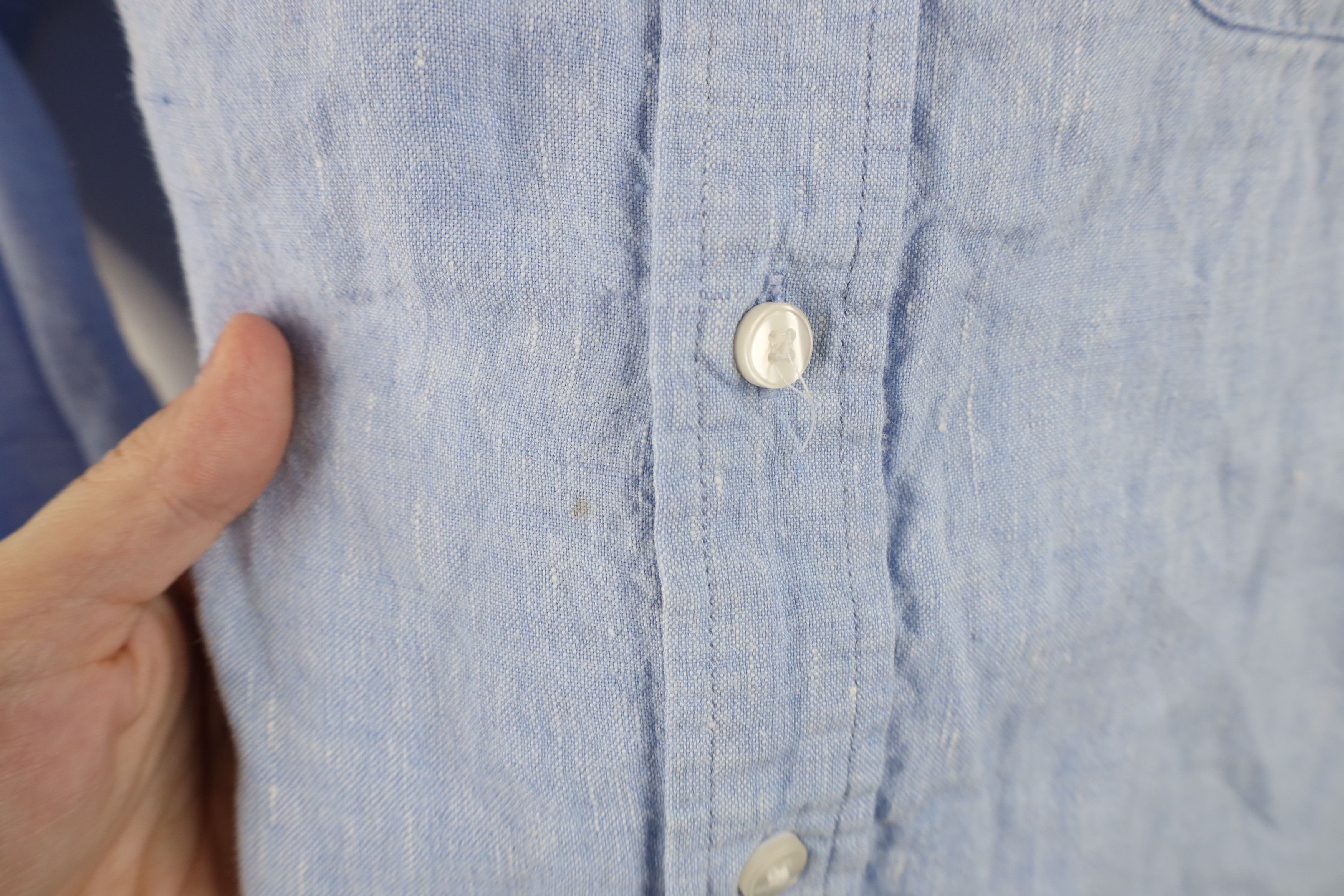 L.L. Bean × Vintage Vintage LL Bean Fitted Linen Collared Button Shirt Blue Size US M / EU 48-50 / 2 - 4 Thumbnail