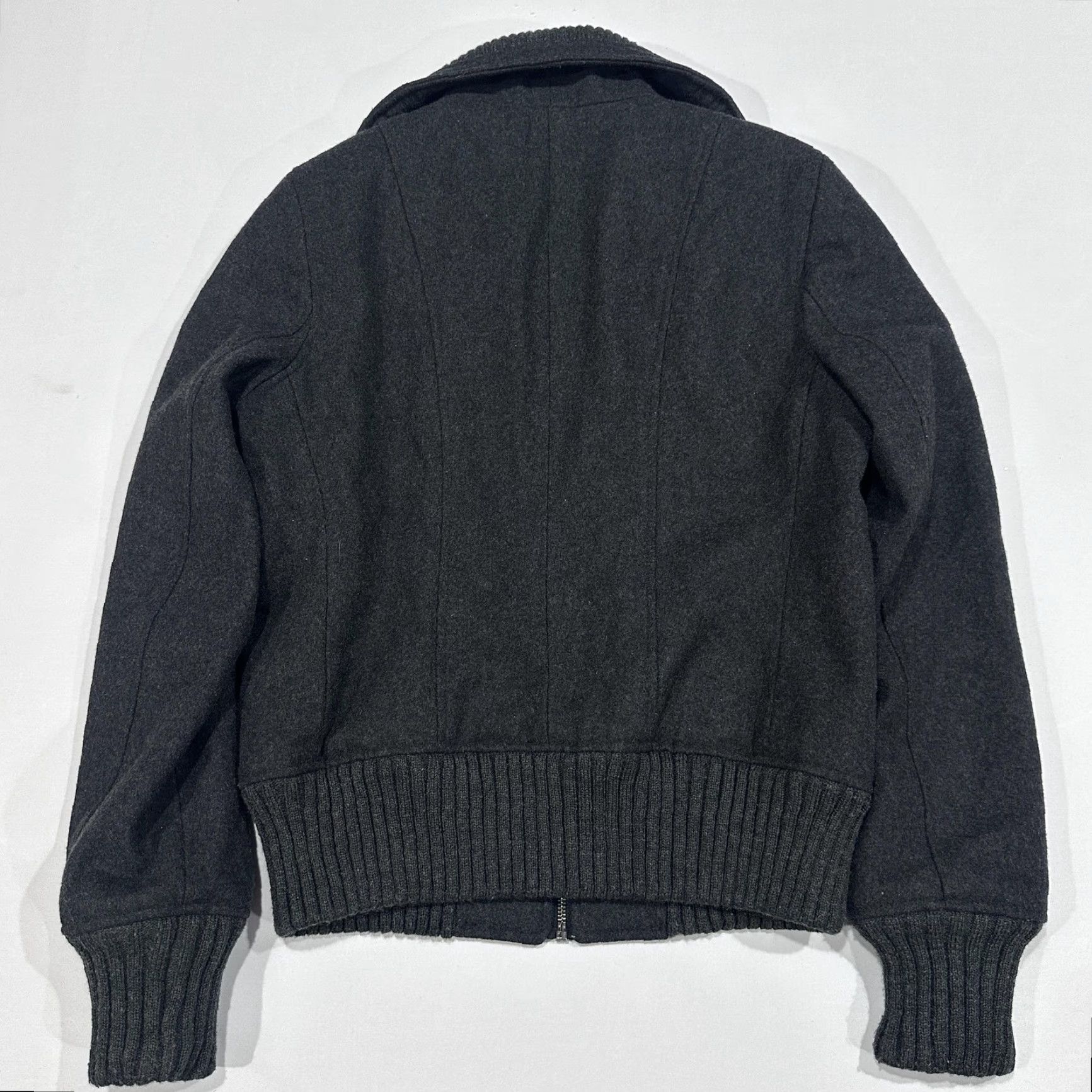 Express Express Jacket Womens Size M Gray Wool Bomber Full Zip Collared Pockets Lined Size M / US 6-8 / IT 42-44 - 4 Thumbnail