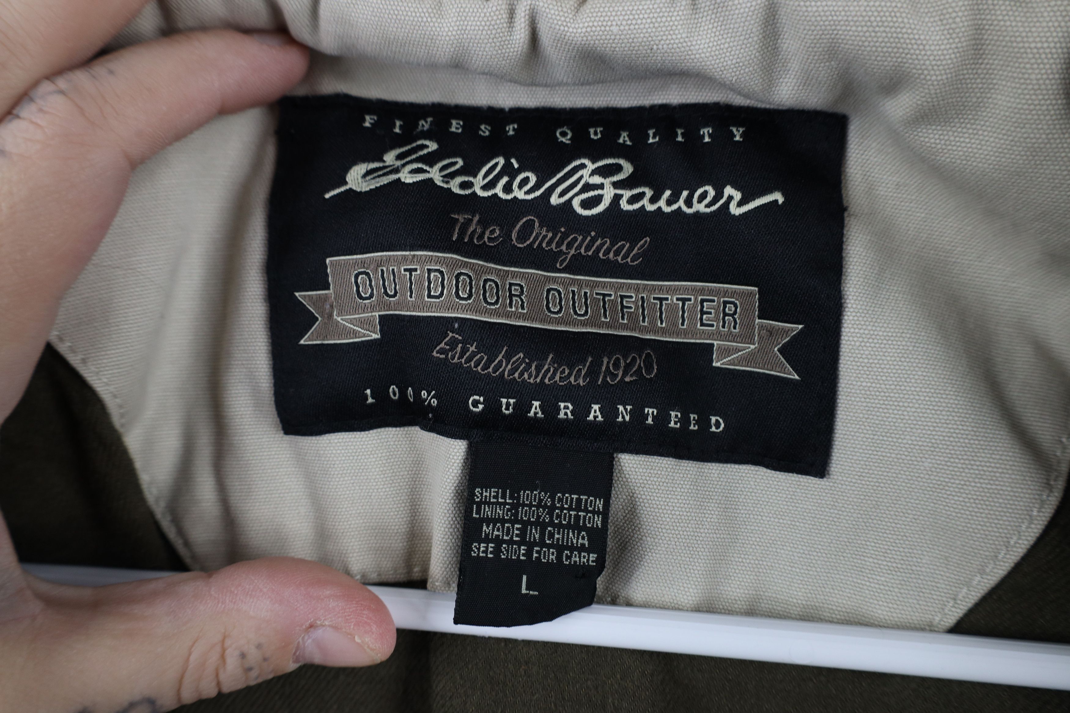 Eddie Bauer × Vintage Vintage Eddie Bauer Heavyweight Lined Full Zip Jacket Beige Size US L / EU 52-54 / 3 - 12 Thumbnail