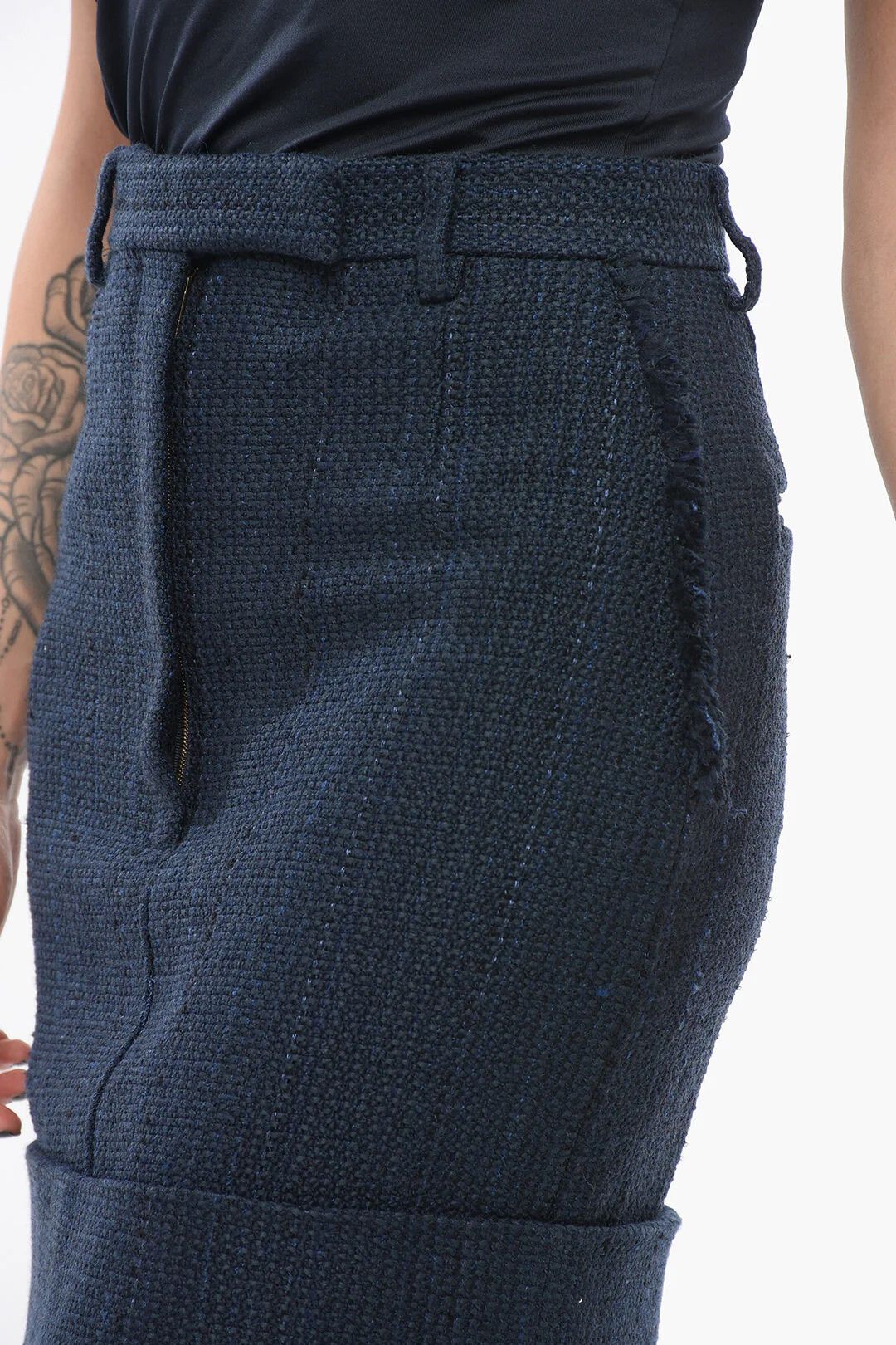 Thom Browne og1mm0426 High-Waisted Skirt in Blue Size 27" / US 4 / IT 40 - 3 Thumbnail