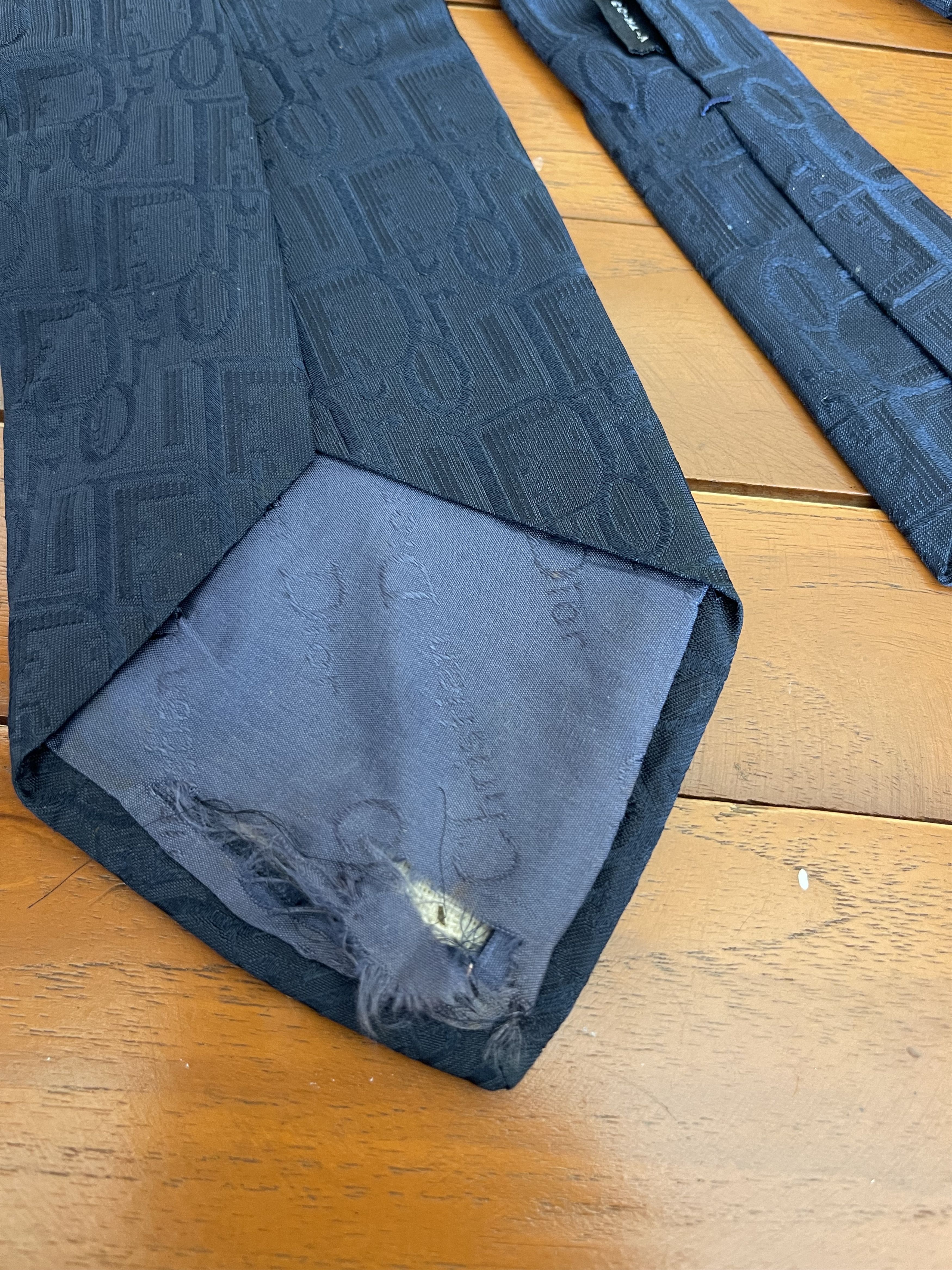 Christian Dior Monsieur × Dior Vintage Christian Dior Oblique Blue Navy Neckties Size ONE SIZE - 5 Thumbnail