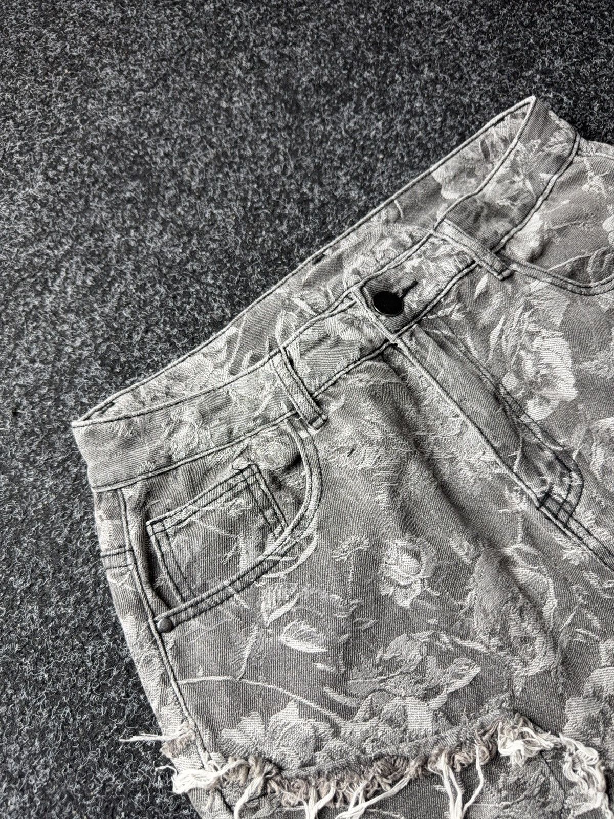 Japanese Brand 00s Distressed Grey Denim Jeans Opium Punk Grunge Wide Leg Size US 32 / EU 48 - 6 Thumbnail