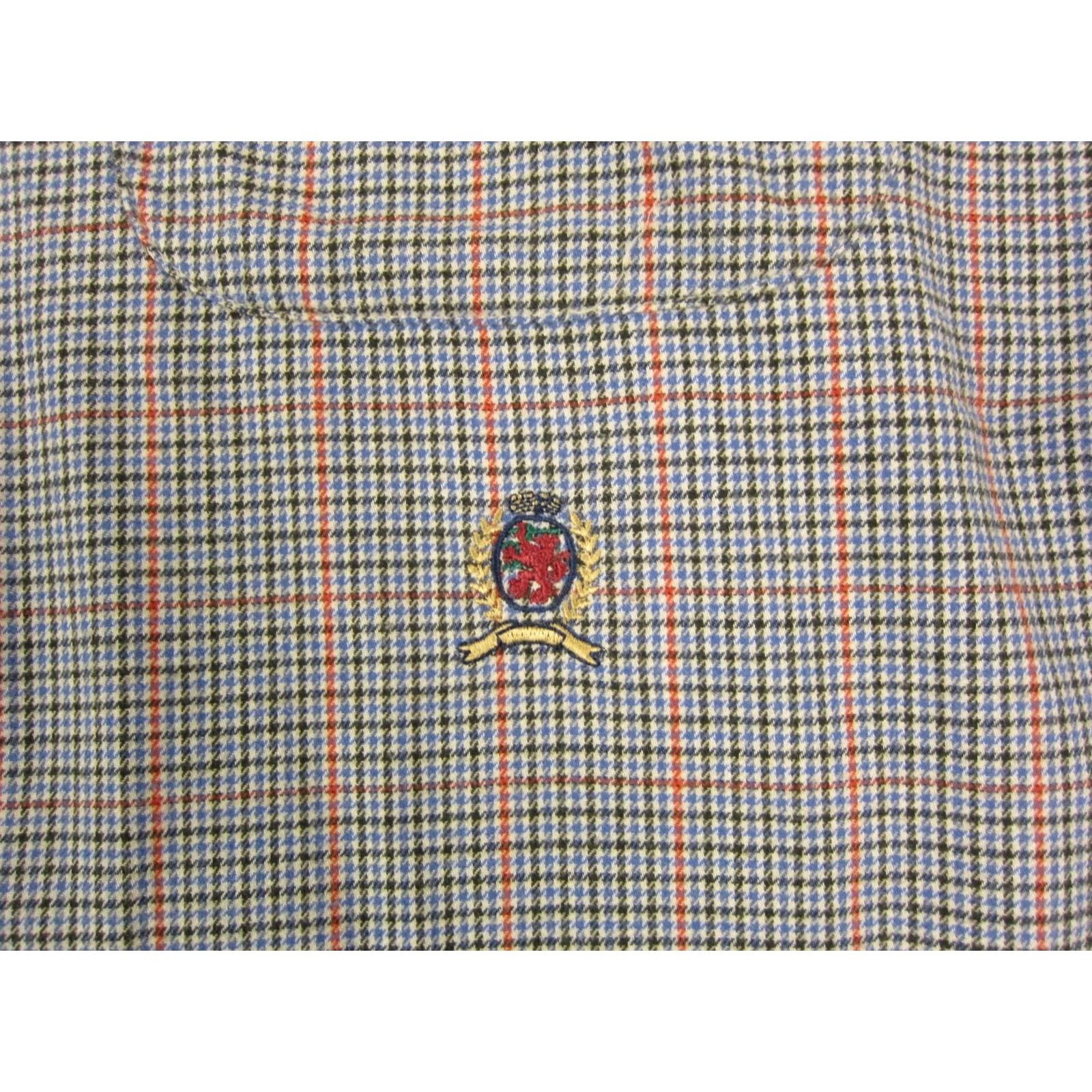 Tommy Hilfiger VINTAGE Tommy Hilfiger Shirt Adult XL Blue Houndstooth Crest 90s Men Size US XL / EU 56 / 4 - 3 Thumbnail