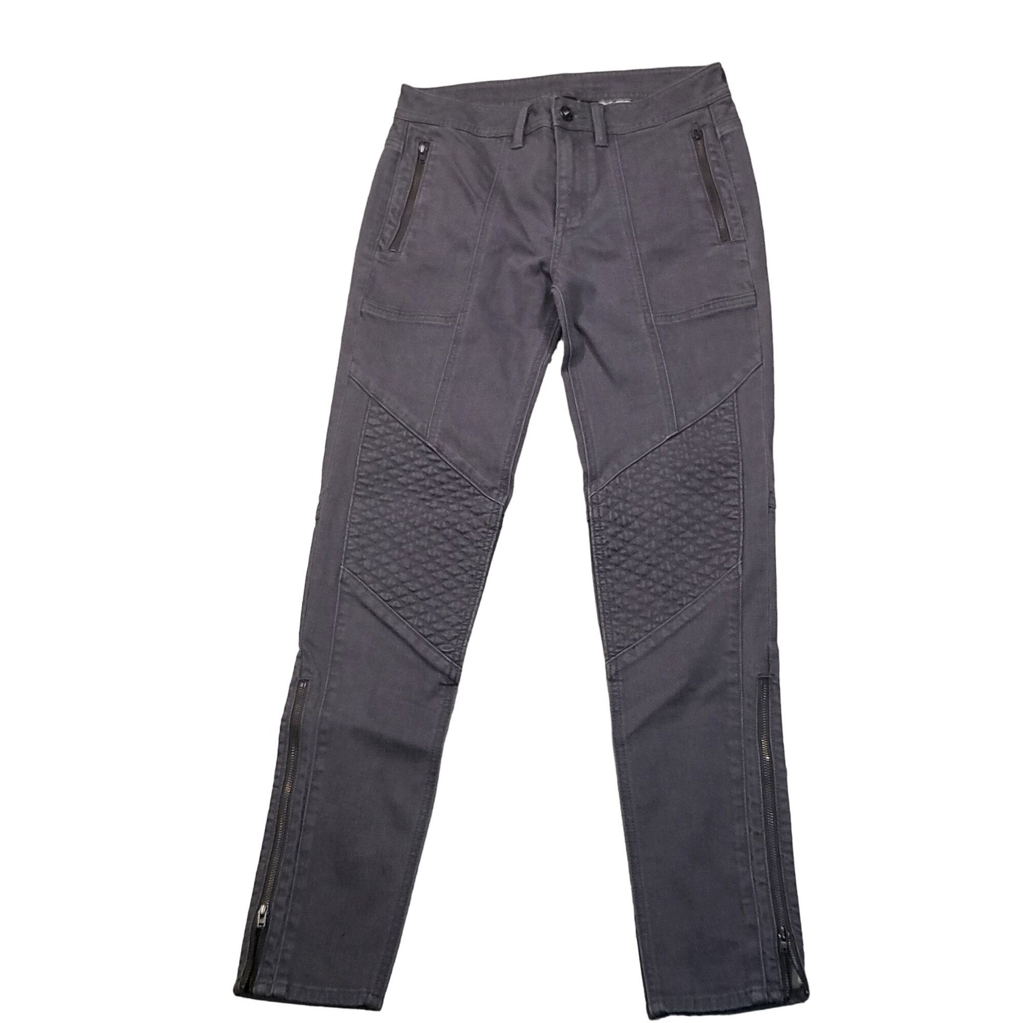 SKINGRAFT Skingraft Moto Jeans Women Sz 27 Charcoal Gray Straight Leg Size 27" / US 4 / IT 40 - 1 Thumbnail