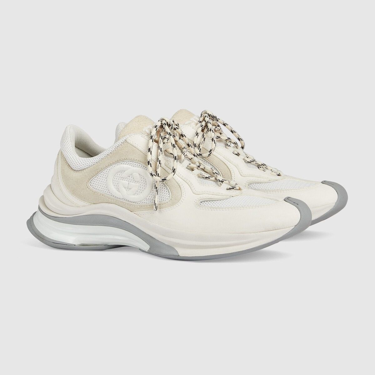 Gucci o1s1wg110425 Women's Gucci Run Sneakers in White & Suede Size US 10.5 / IT 40.5 - 3 Thumbnail