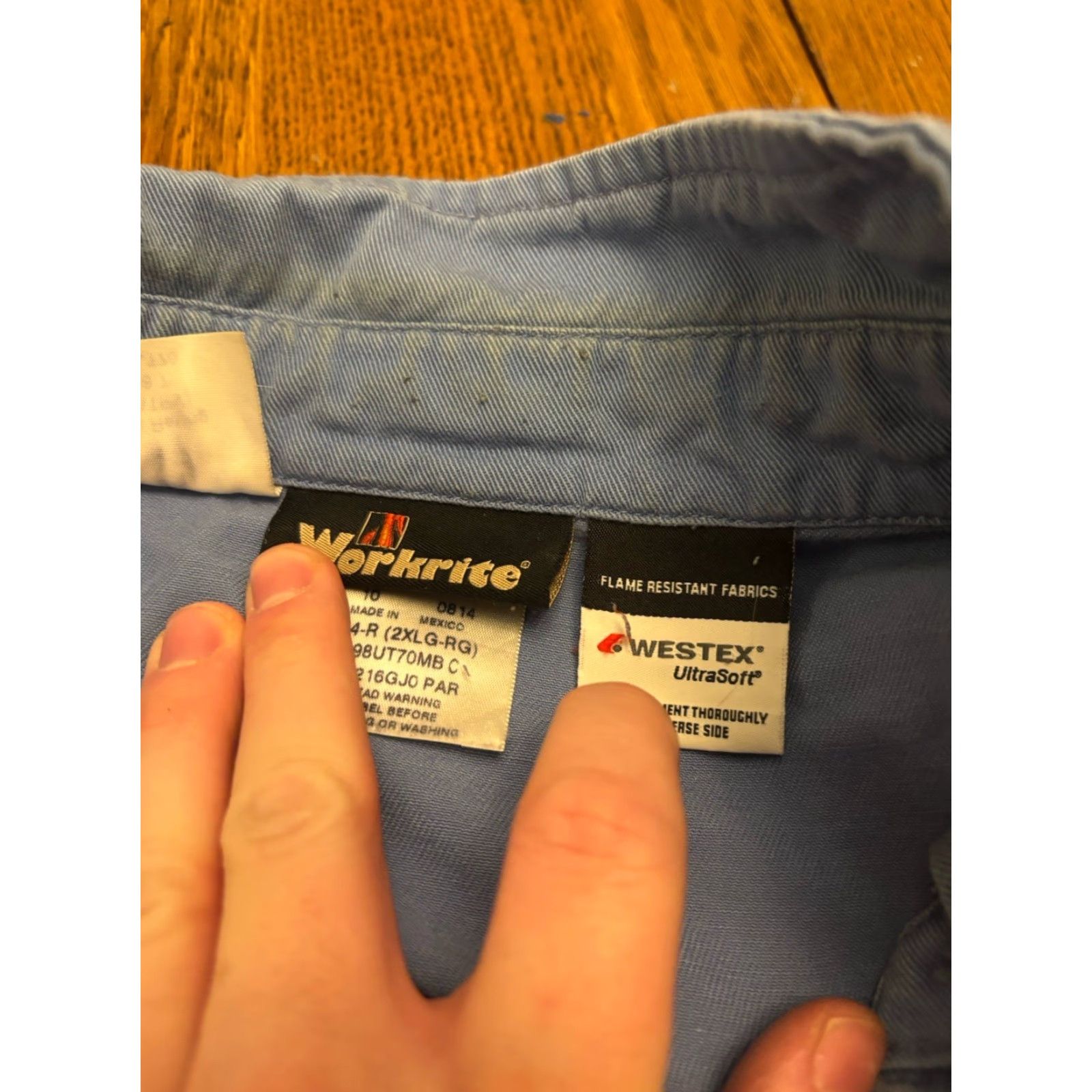 Vintage WORKRITE Men’s 2XL Shirt Button-Up Blue Size US XXL / EU 58 / 5 - 2 Thumbnail