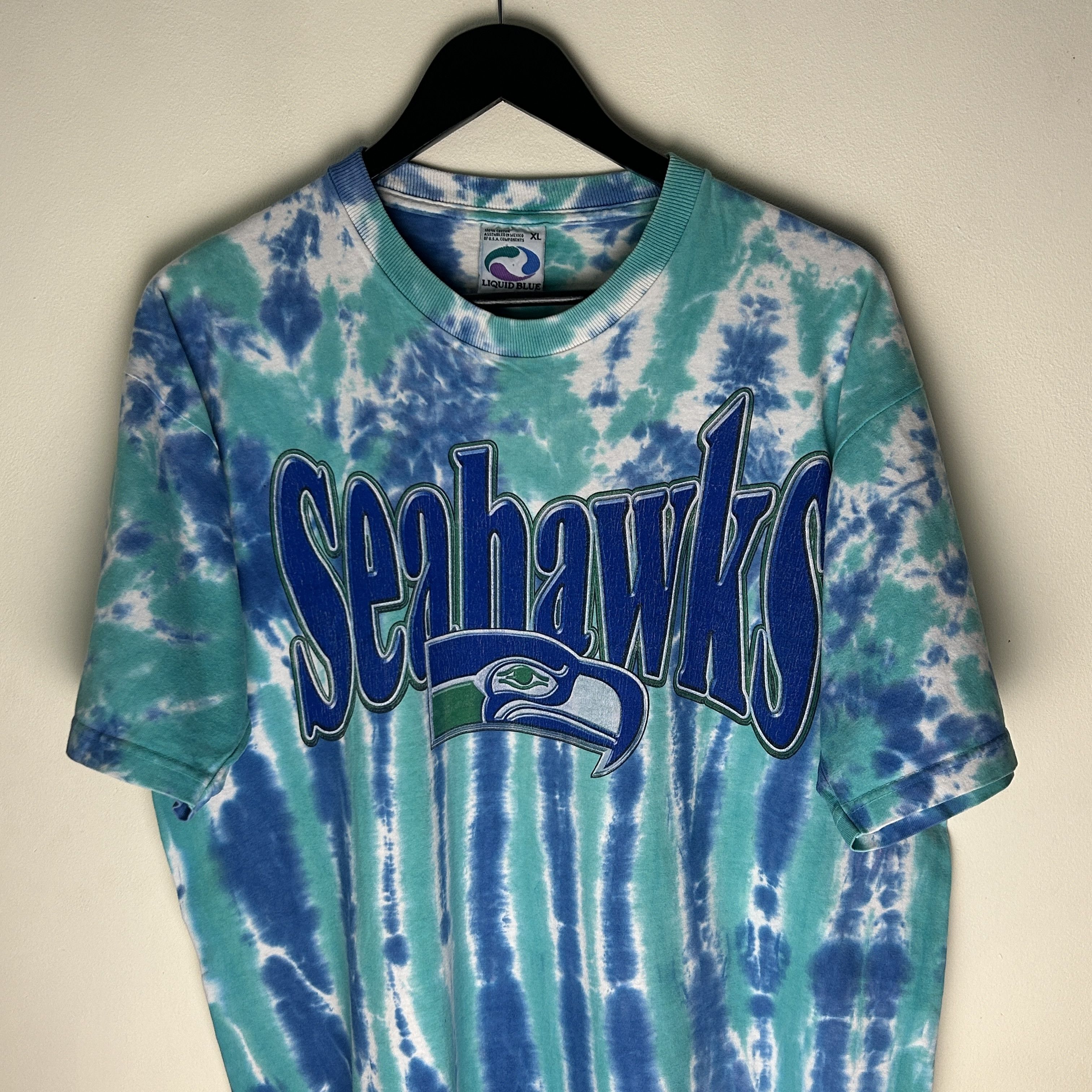 NFL Vintage Seattle Seahawks Liquid Blue 90’s T-shirt Size US XL / EU 56 / 4 - 2 Thumbnail