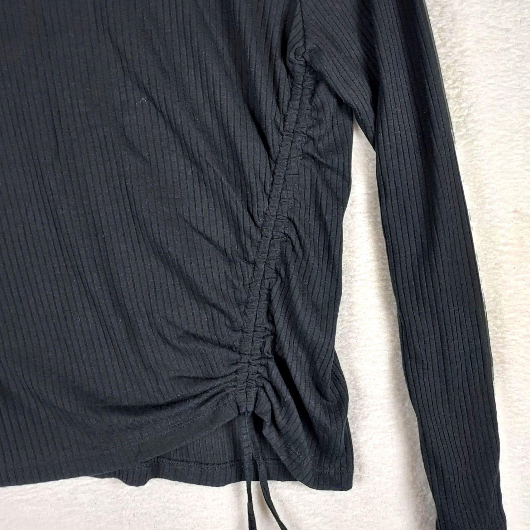 Vintage A New Day Shirt Womens Medium Black Long Sleeve Cropped Blouse M Size M / US 6-8 / IT 42-44 - 3 Thumbnail