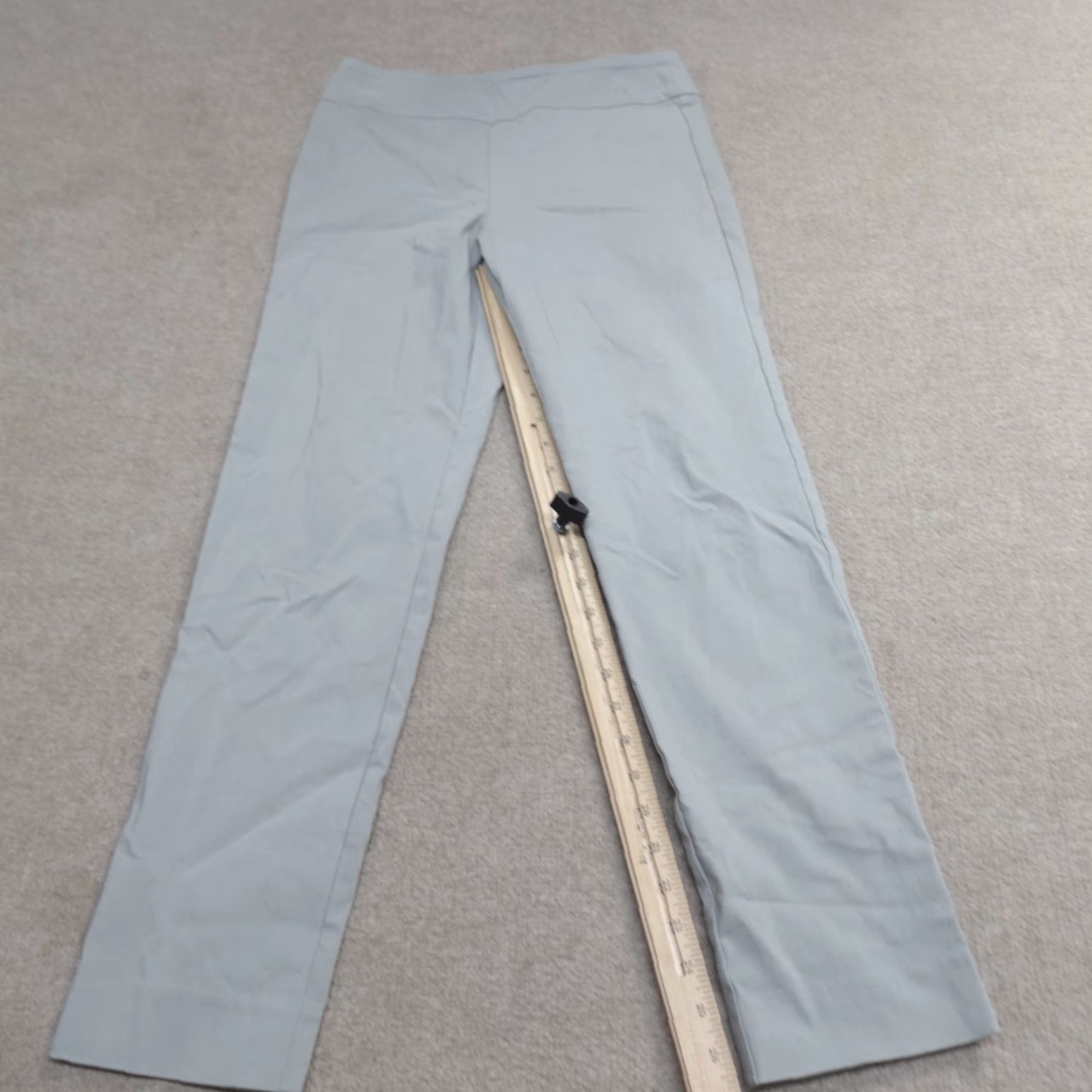 Vintage Krazy Larry Womens Pants 6 Gray Solid Ponte Pull On Dress Pants Straight Leg 27in Inseam Regular Fit - Mens? (Note: gender specified as Women) Size 28" / US 6 / IT 42 - 2 Thumbnail