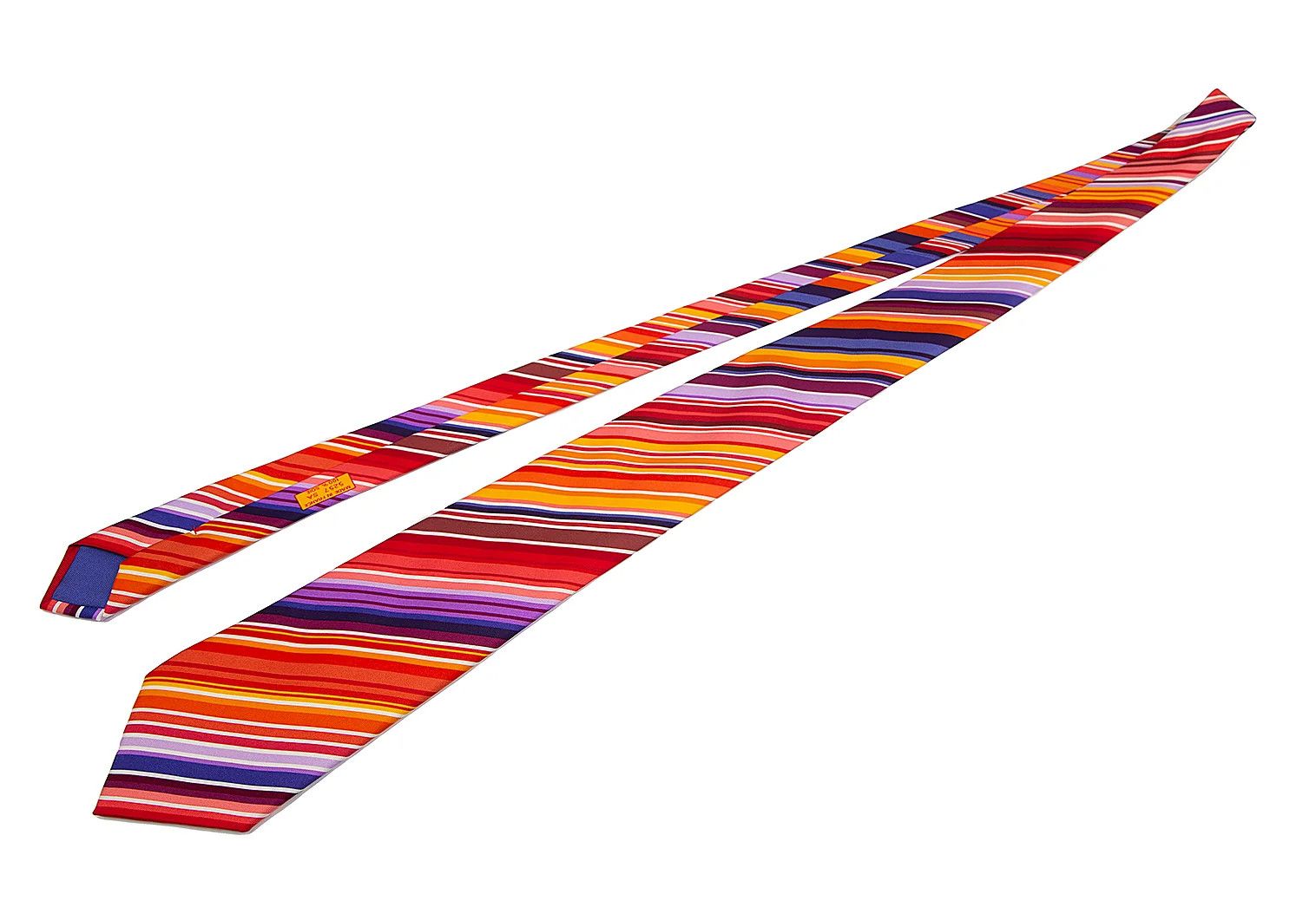 Hermes Colorful Regimental Tie in Multicolor Size ONE SIZE - 2 Thumbnail