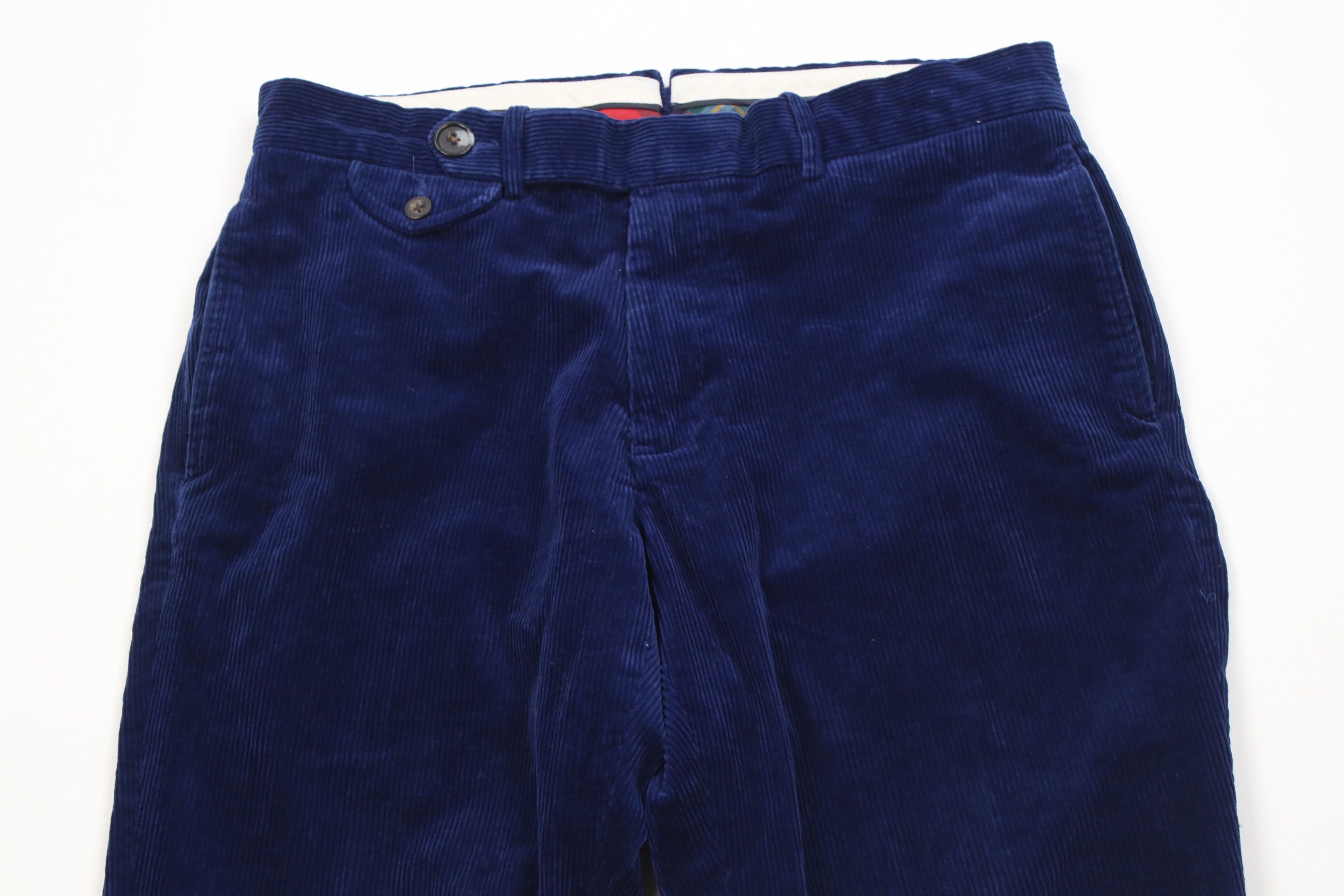 Polo Ralph Lauren Vintage 90s Ralph Lauren Thick Wide Leg Corduroy Pants Blue Size US 34 / EU 50 - 2 Thumbnail