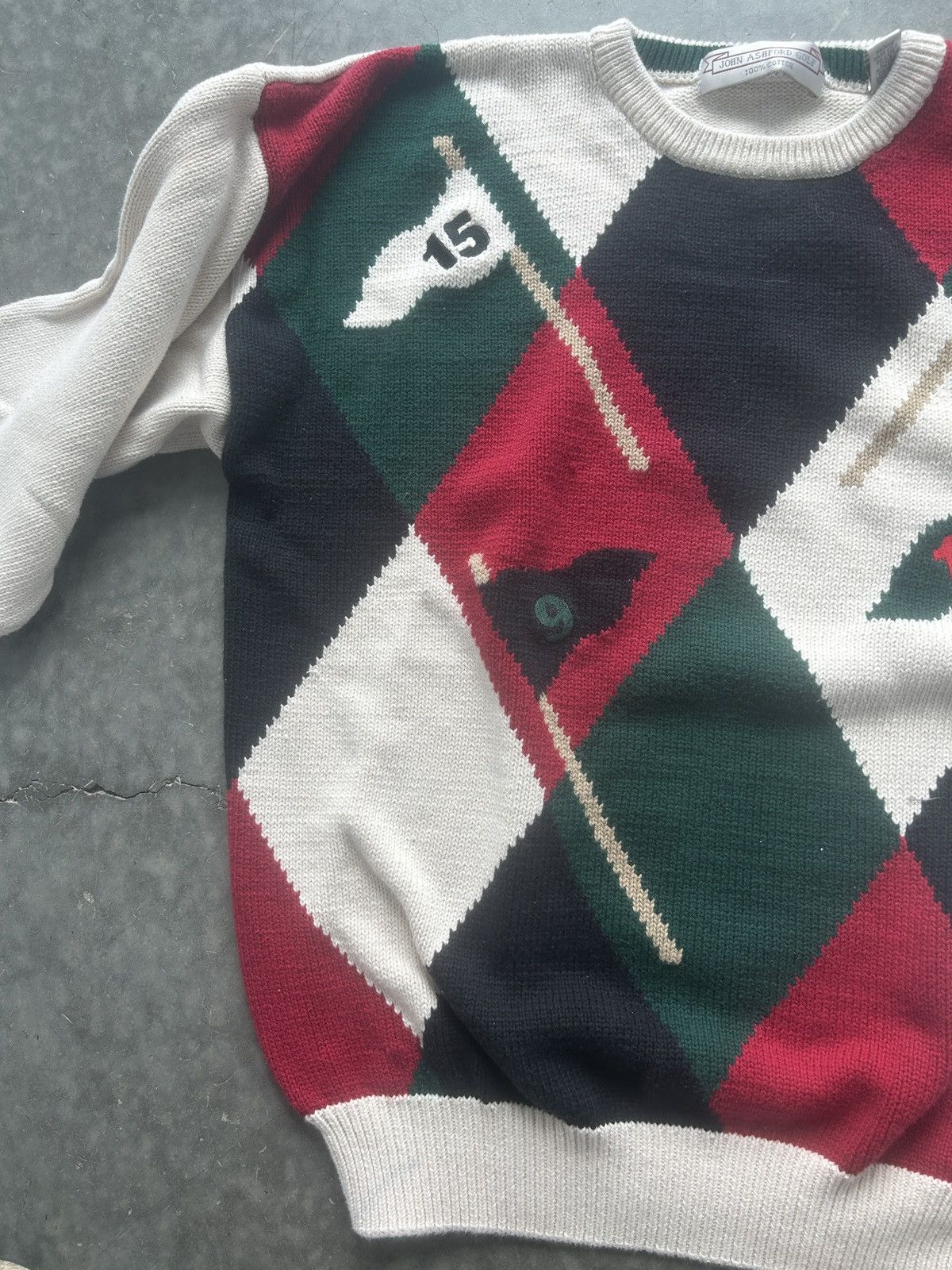 Vintage Vintage 90s John Ashford Golf Knit Sweater Boxy Fit Size US XL / EU 56 / 4 - 2 Thumbnail