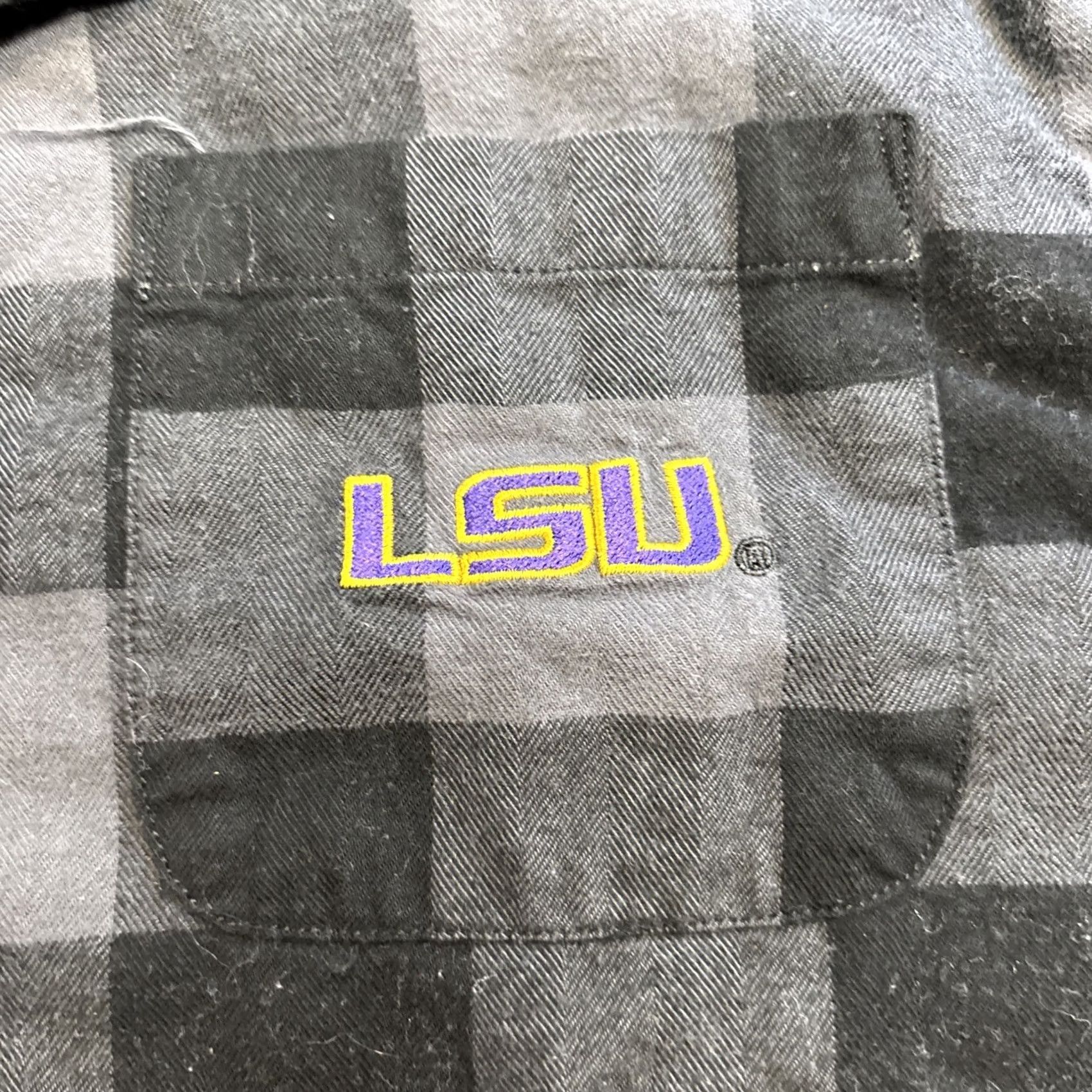 Vintage Colosseum Men's Shirt XXL Long Sleeve Button-Up Plaid Flannel LSU Tigers Black Size US XXL / EU 58 / 5 - 5 Thumbnail