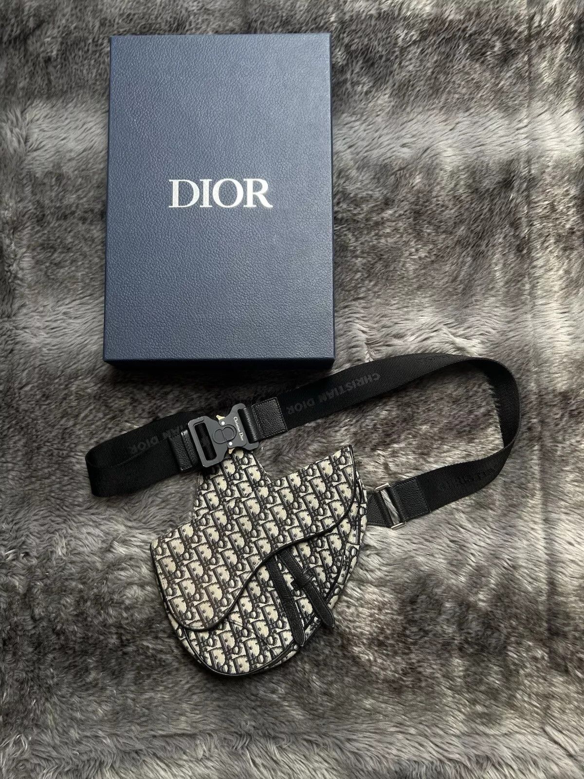 Dior Saddle Bag Oblique in Beige, Men's