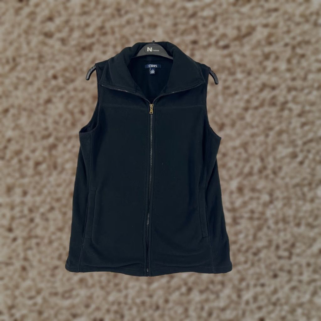 Izod IZOD Vest Women M Black Fleece 100% Polyester Full Zip Sleeveless Golf Size M / US 6-8 / IT 42-44 - 1 Thumbnail