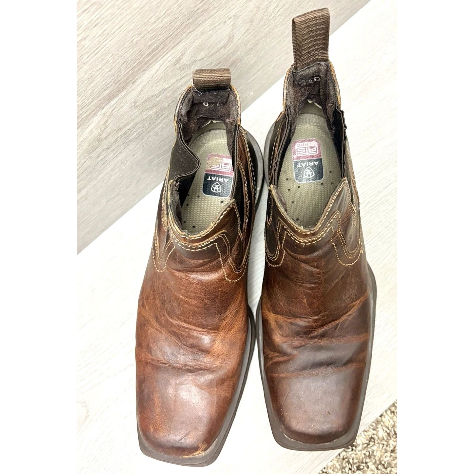 Ariat Midtown Rambler Men\'s Chelsea Western Ankle Boots Brown Square Toe 10.5EE Ariat Midtown Rambler Chelsea Boots Mens Size 8.5D Brown  main image 3