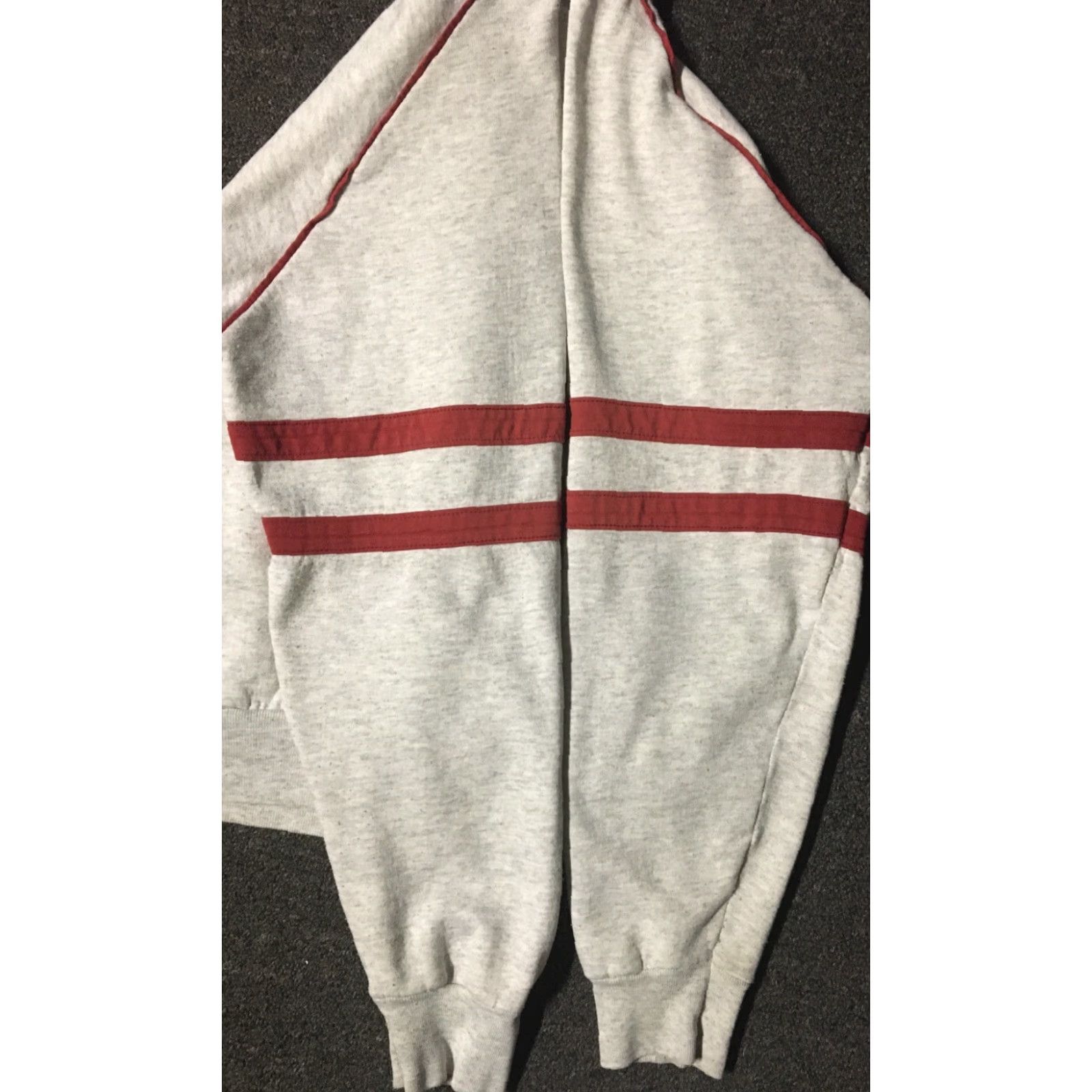 Nautica VINTAGE Nautical 80s Monterey Sailing faded Zip Hoodie M Gray Striped Surf Skate Beach Grunge USA 80s 90s Flashback Mens Zip Hoodie Size US M / EU 48-50 / 2 - 7 Thumbnail