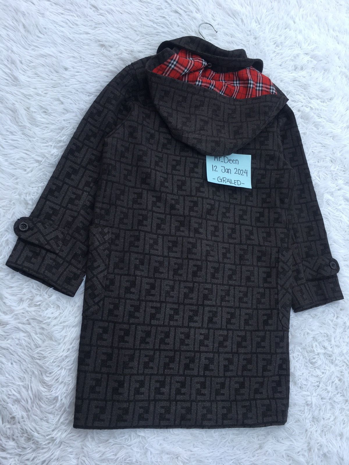 Fendi Rare Vintage FENDI Monogram Hooded Wool Coat/ Jacket Size US S / EU 44-46 / 1 - 24 Thumbnail