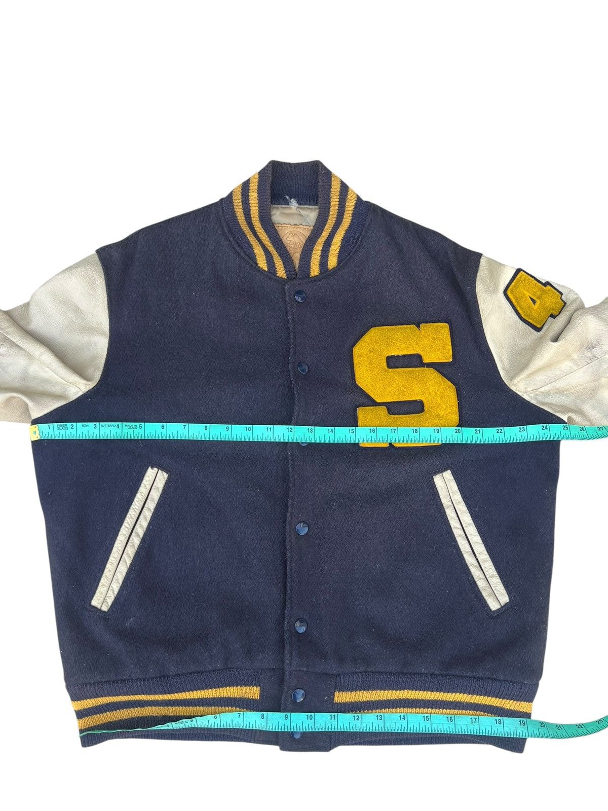 Golden Bear 70s Golden Bear Distressed Bomber Varsity Jacket Size US L / EU 52-54 / 3 - 4 Thumbnail