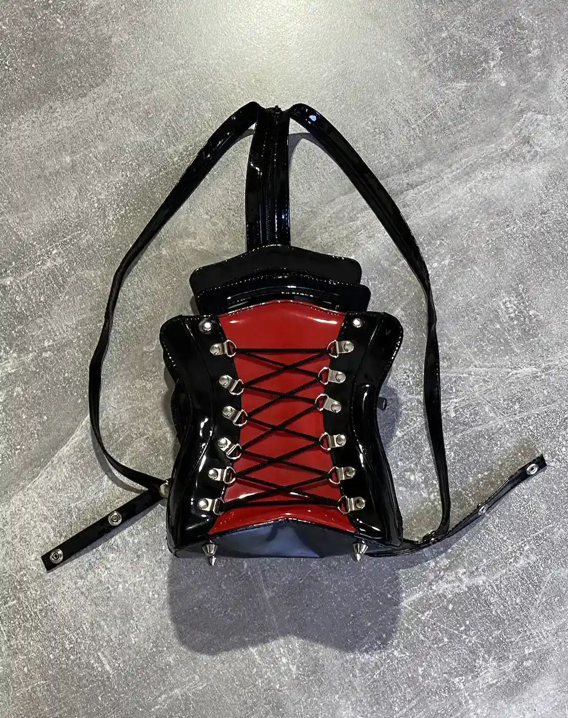 Pre-owned Avant Garde Vintage Y2k Crossbody Gothic Bag/backpack Japan Style In Black Red
