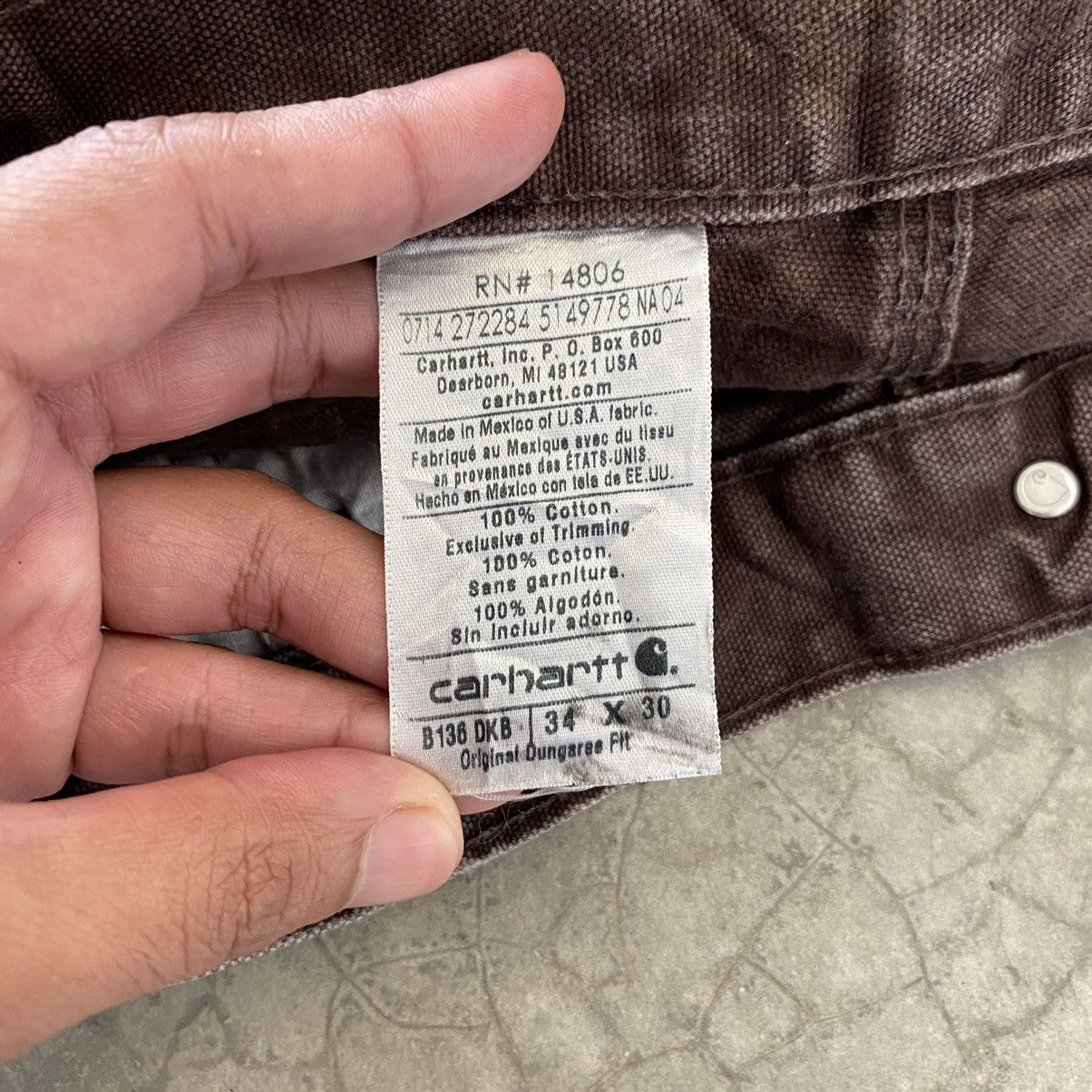 Carhartt × Vintage VTG Carhartt Double Knee Faded Brown Carpenter Work Pants Size US 34 / EU 50 - 23 Thumbnail