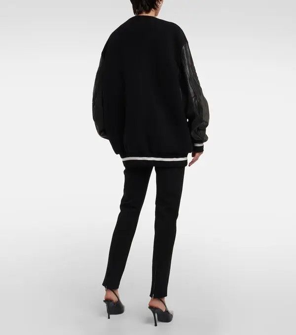 Givenchy o1srvl11e0125 Oversized Wool Blend Varsity Jacket in Black Size XL / US 12-14 / IT 48-50 - 4 Thumbnail