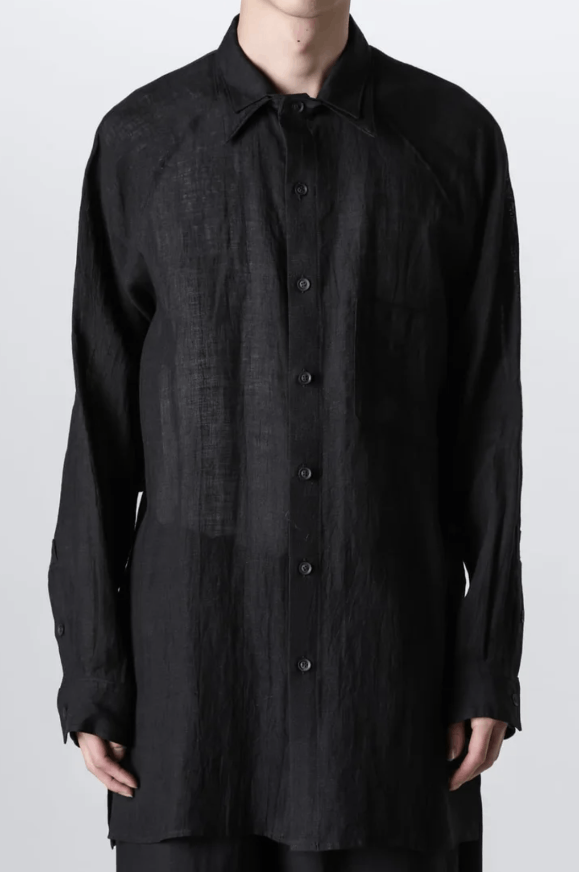 Yohji Yamamoto Yohji Yamamoto Pour Homme - Linen ATTACHED COLLAR BLOUSE Size US M / EU 48-50 / 2 - 1 Thumbnail