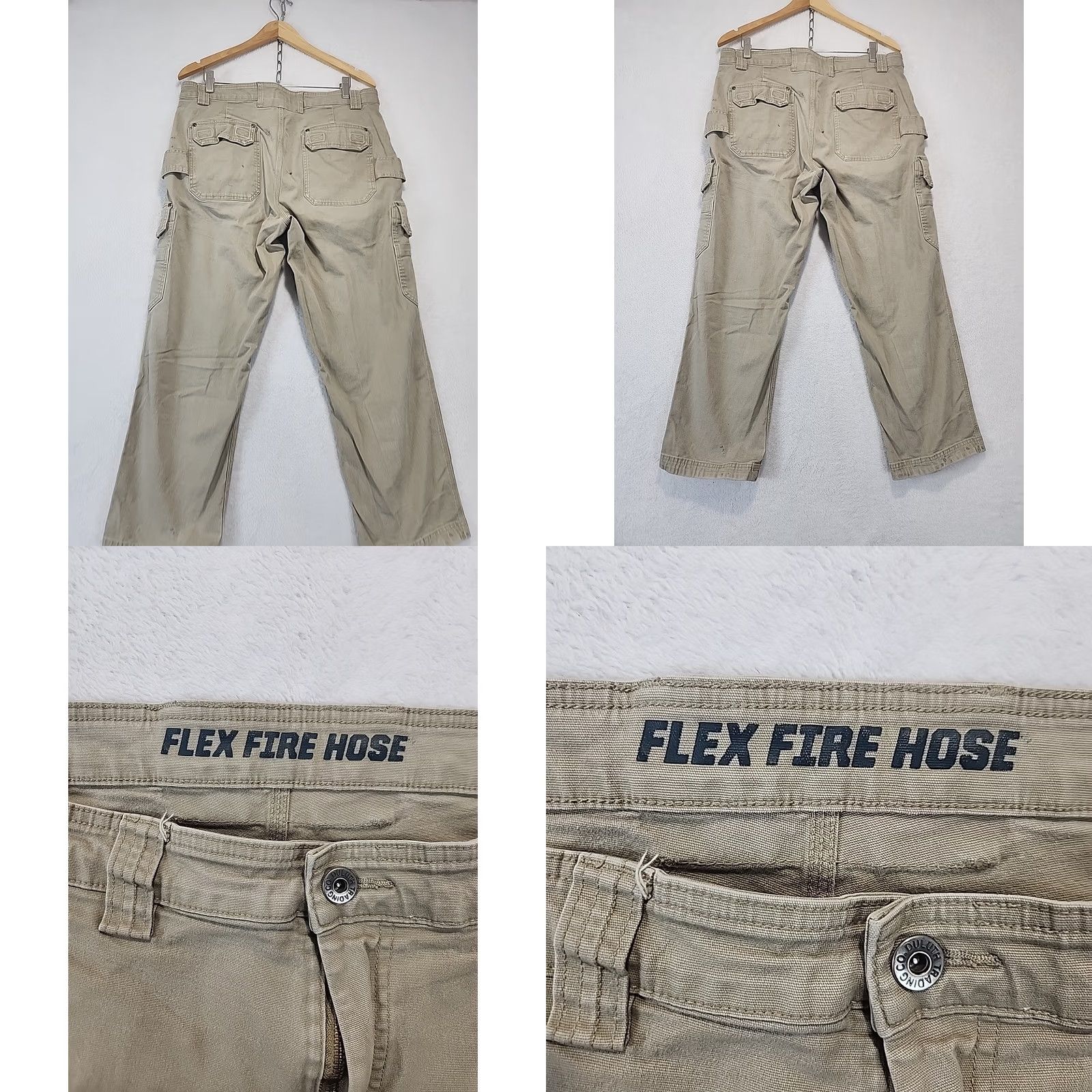 CO Duluth Trading Co Men's Pants 38x30 Flex Fire Hose Cargo Khaki Grunge Cotton Spandex Baggy? Size US 38 / EU 54 - 10 Thumbnail