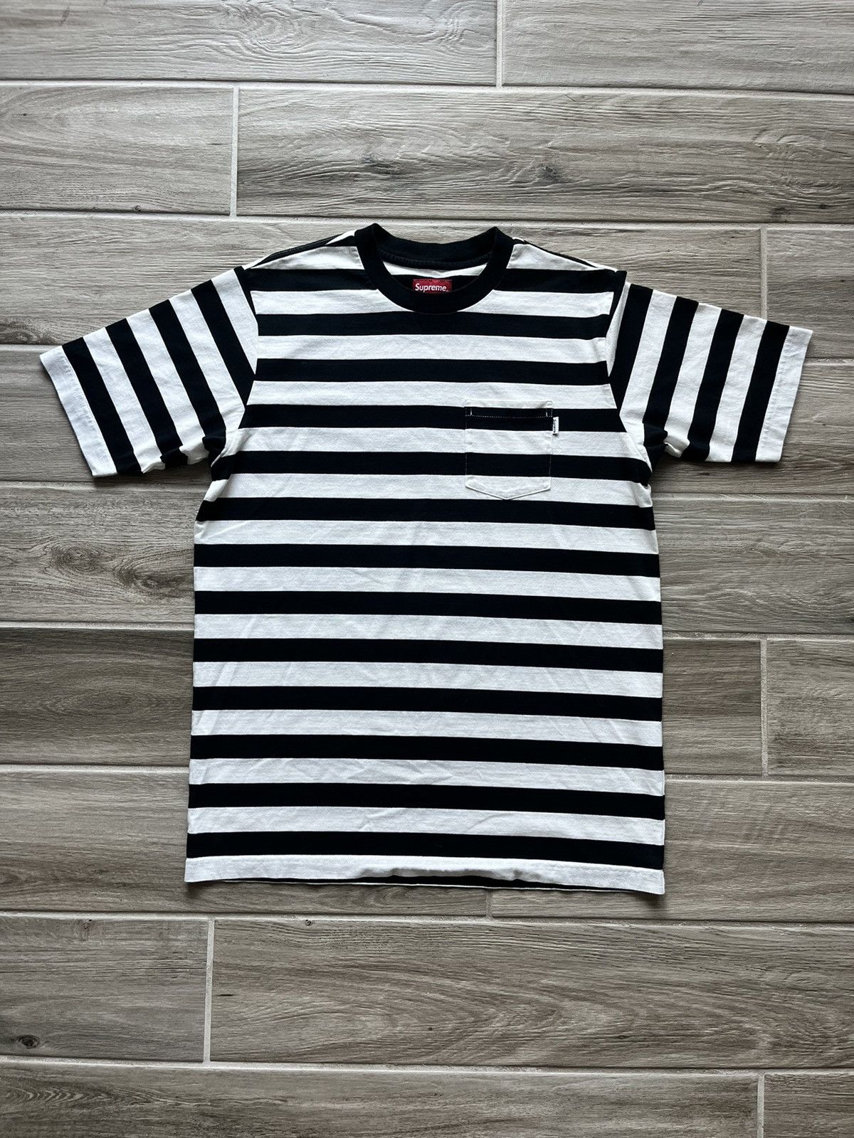 Supreme New York static stripe top shirt white sz large deals authentic