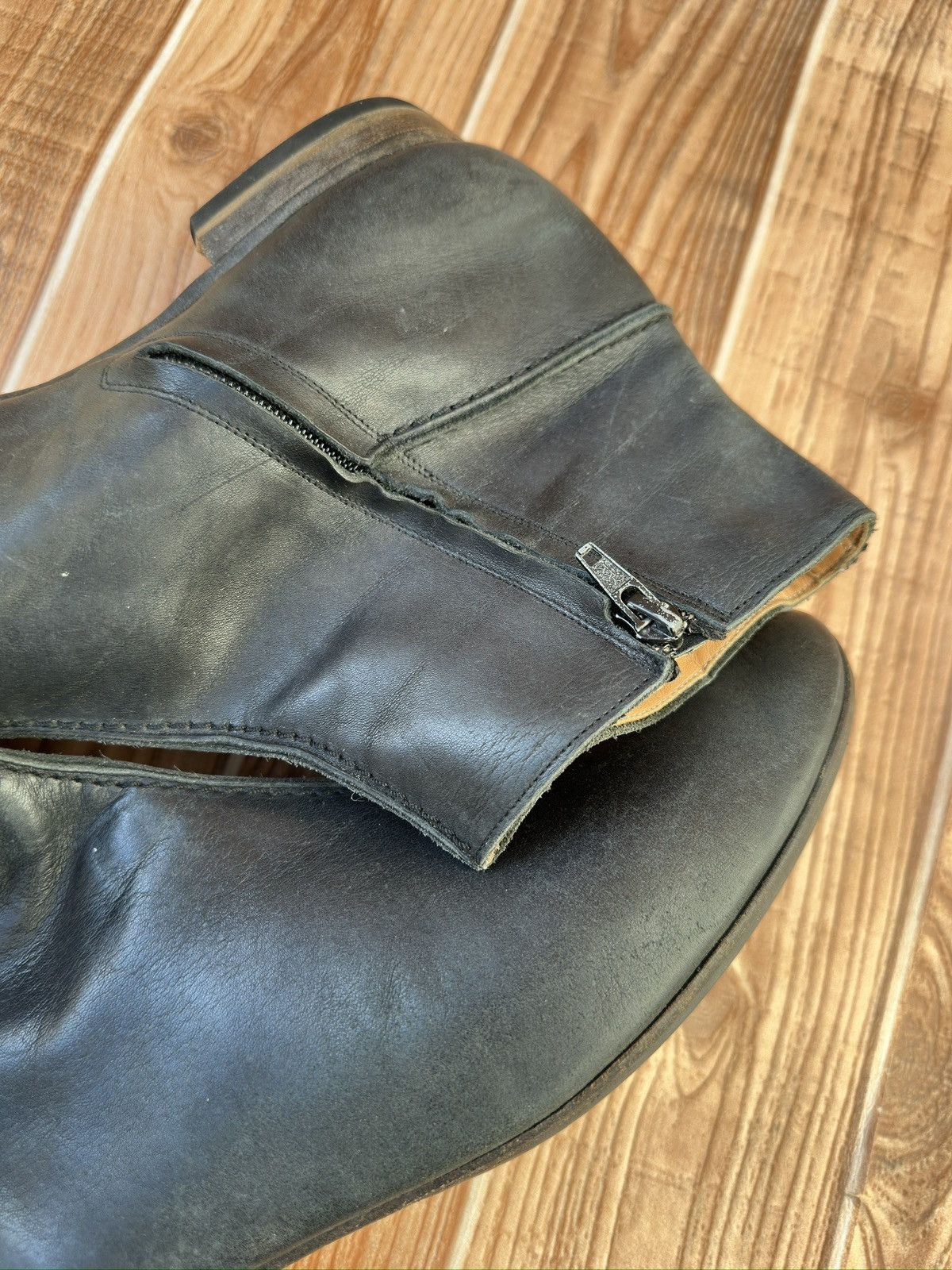 Maison Margiela RARE Maison Martin Margiela BLack Leather Side-Zip Boots Size US 11 / EU 44 - 18 Thumbnail