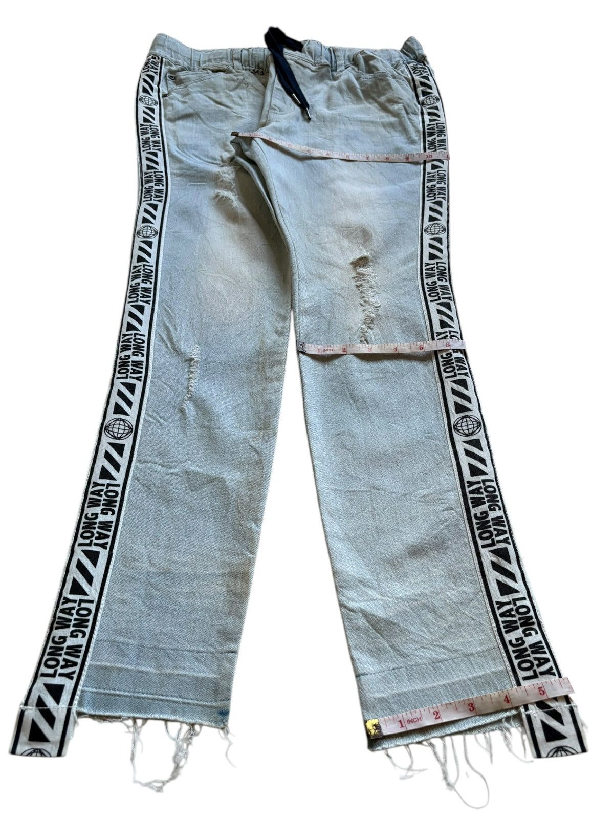 In The Attic Vintage In The Attic Light Blue Mud Wash Distressed Jeans Size US 31 - 18 Thumbnail