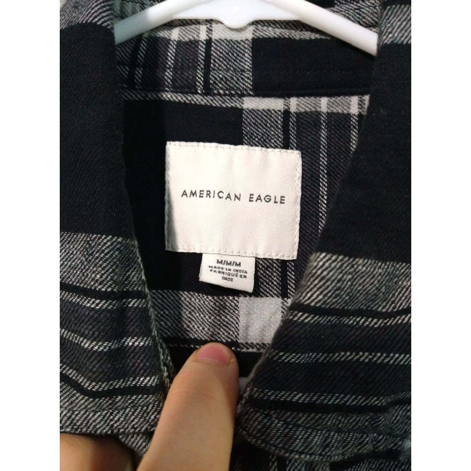 American Eagle Outfitters American Eagle Outfitters Shirt Mens Medium Gray Plaid Flannel Button-Down Cotton Size US M / EU 48-50 / 2 - 6 Thumbnail