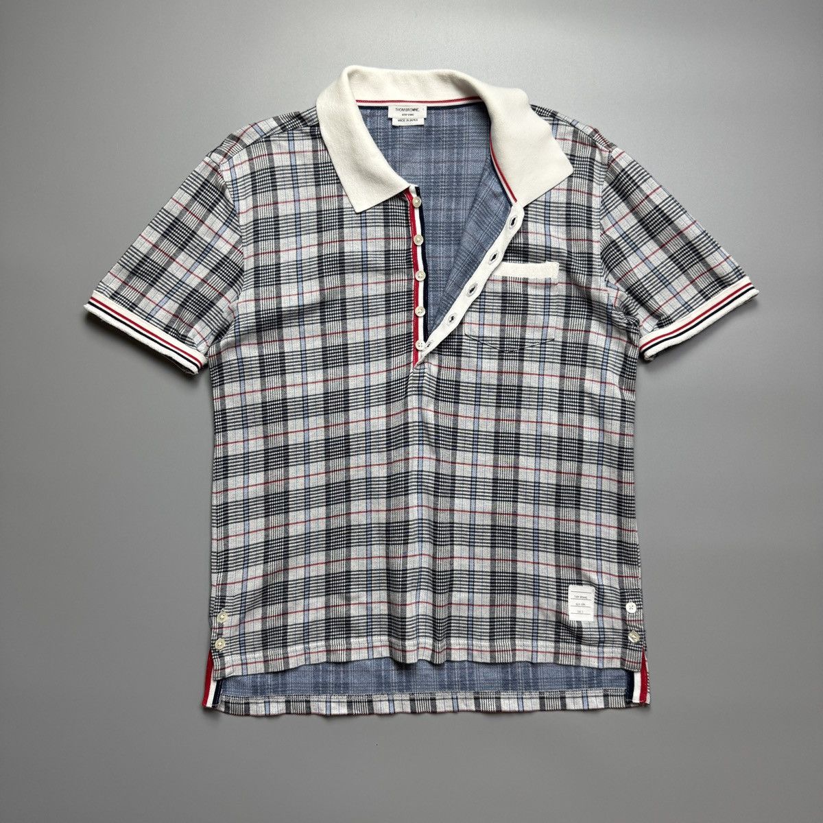 Thom Browne Thom Browne - SS/16 Cage Checkered Knitt Polo Shirt Size US XS / EU 42 / 0 - 3 Thumbnail