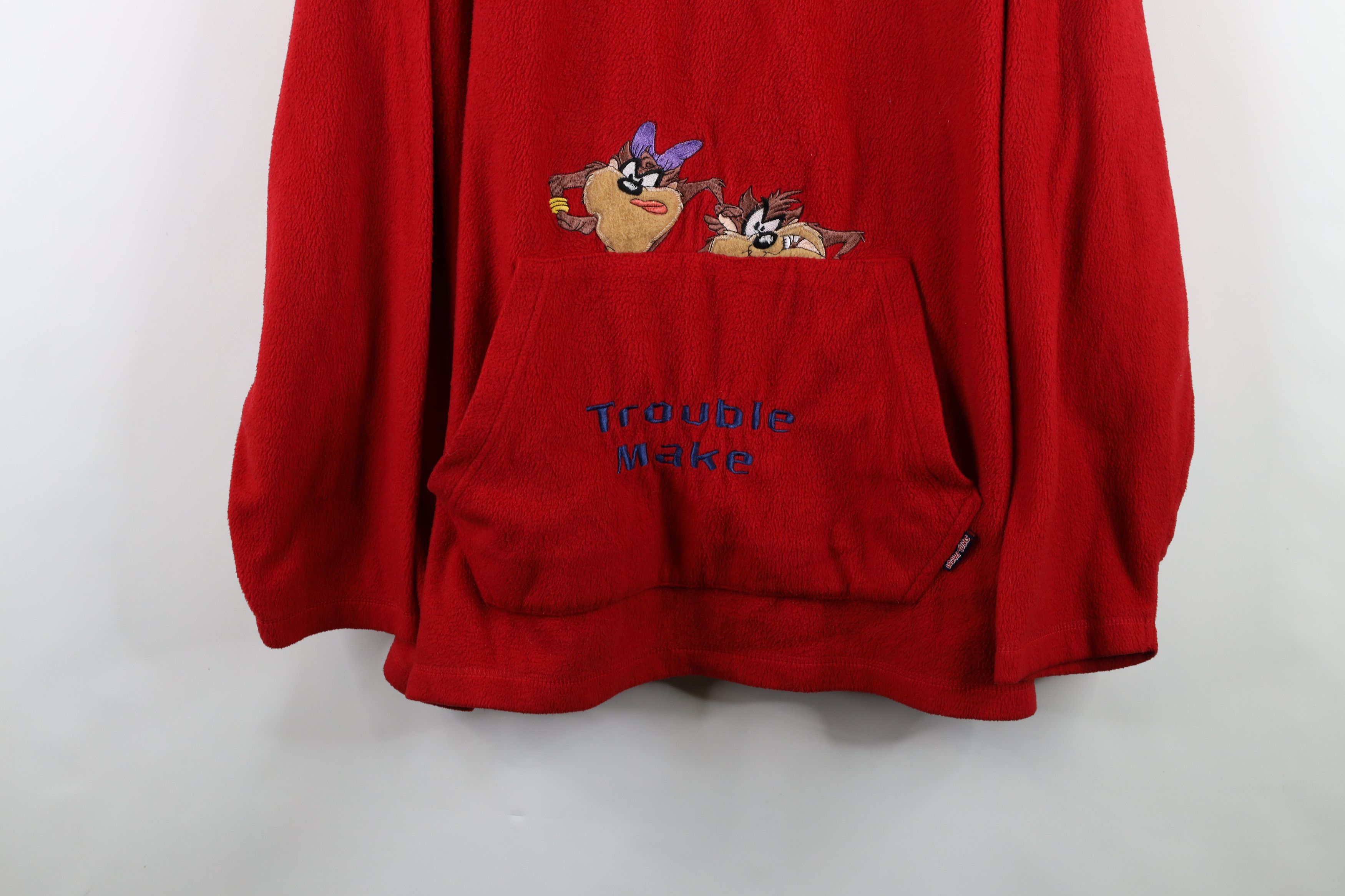 Vintage Vintage 90s Looney Tunes Maker Taz She Devil Fleece Hoodie Size 4XL / US 24-26 - 3 Thumbnail