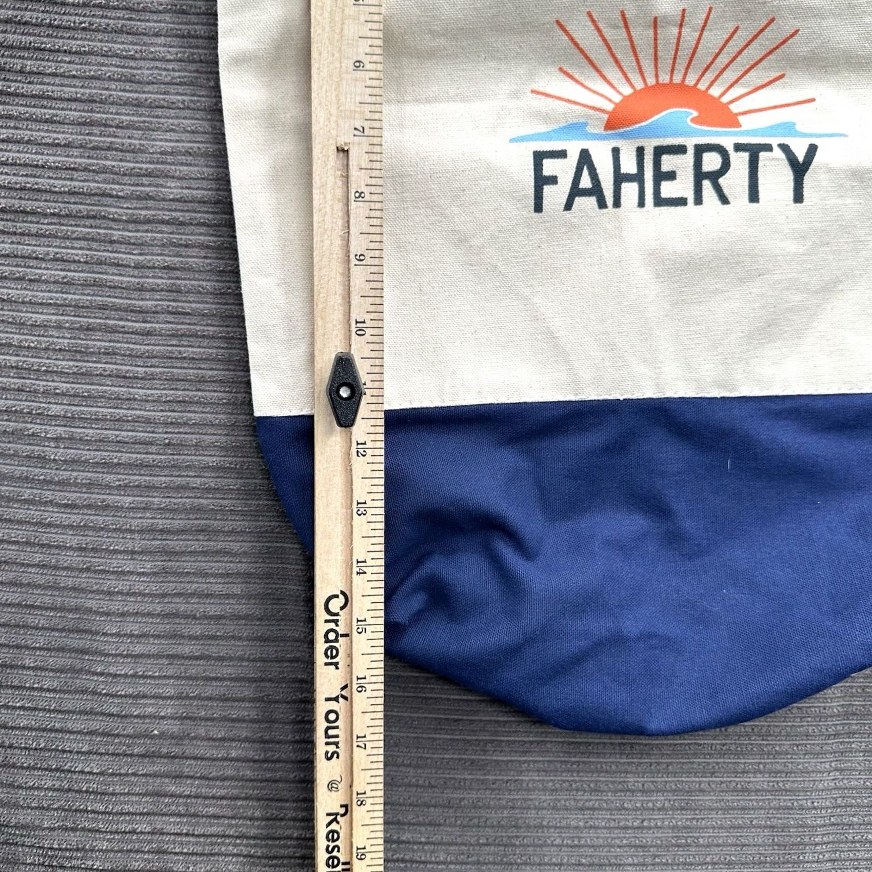 Faherty Faherty Tote Bag Canvas Shopping Bag Reusable Logo Tan Size ONE SIZE - 5 Thumbnail