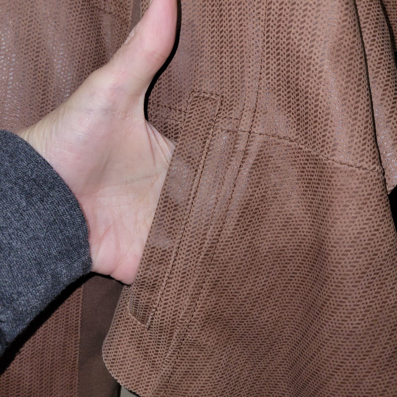 & Other Stories GILI Draped Open Front Dark Brown Leather Jacket Sz 6 Rock Size M / US 6-8 / IT 42-44 - 2 Thumbnail