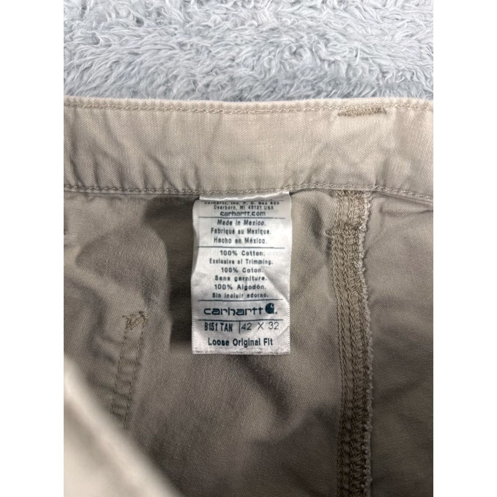 Carhartt Carhartt Pants Men 42 Beige Utility Work Pants 100% Cotton Canvas Relaxed Straight 5-Pocket Carpenter Workwear Mens Size US 42 / EU 58 - 6 Thumbnail