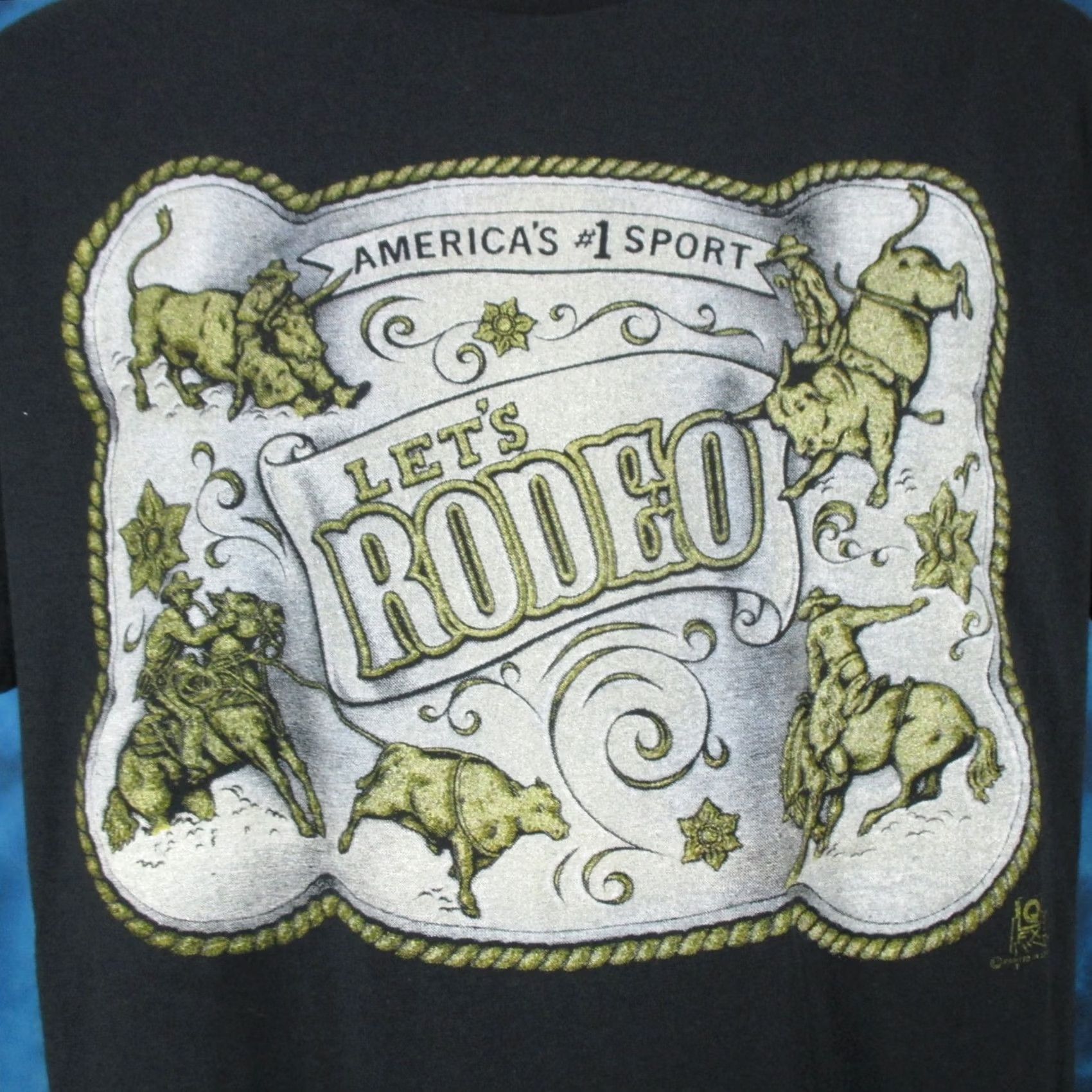 Vintage vtg 80s COWBOY LET’S RODEO T-Shirt M/L single stitch thin horse bull buckle Shirt Mens M Black 80s Cowboys Rodeo Screen Stars Size US M / EU 48-50 / 2 - 3 Thumbnail