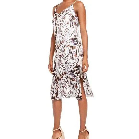 Other One Clothing Juniors' Animal-Print Slip Dress, XXS Size XXS / US 00 / IT 34 - 2 Thumbnail