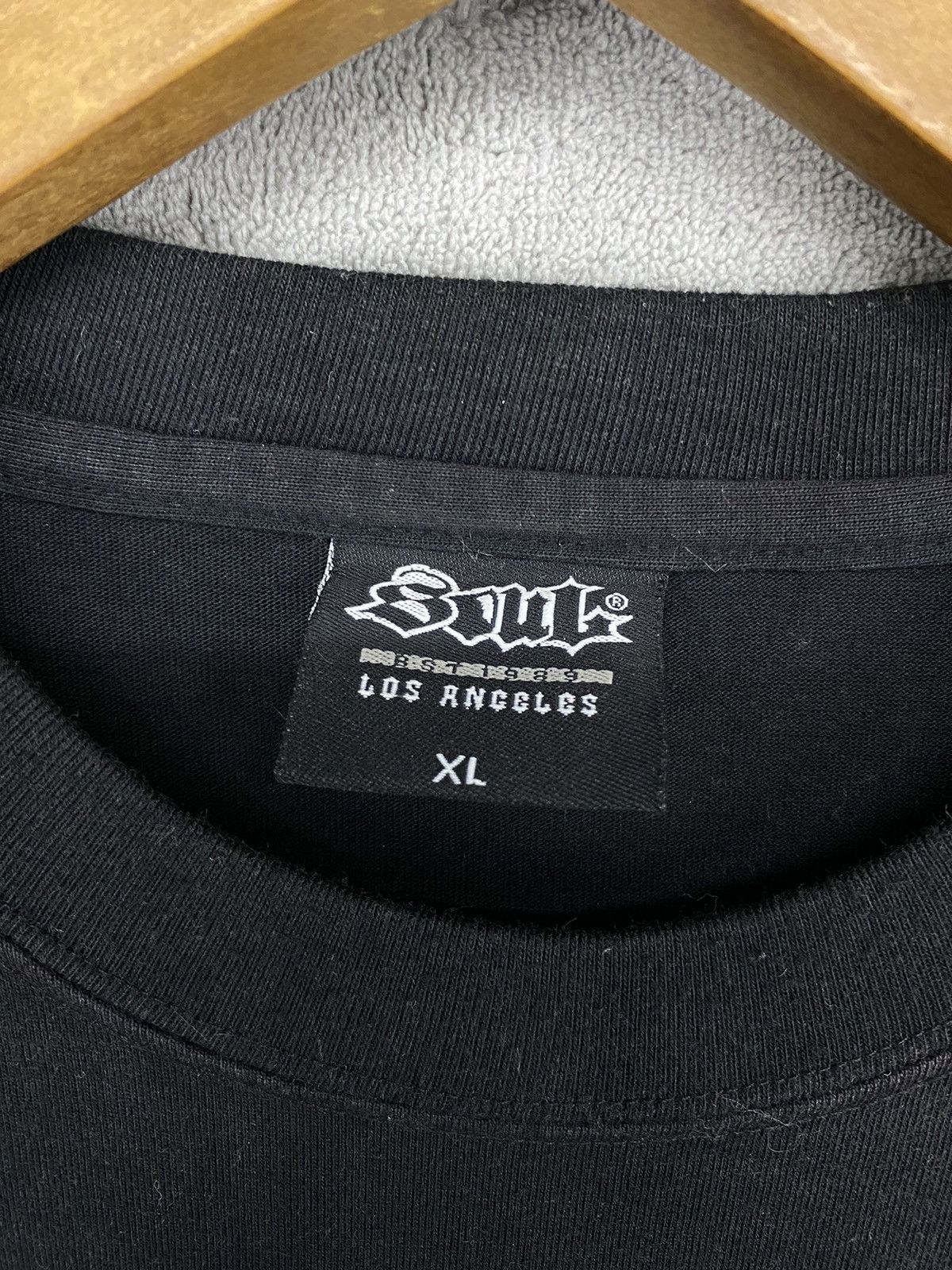 Vintage 💥Y2K SOUL LOS ANGELES BIG LOGO BLACK T-SHIRT Size US XXL / EU 58 / 5 - 7 Thumbnail