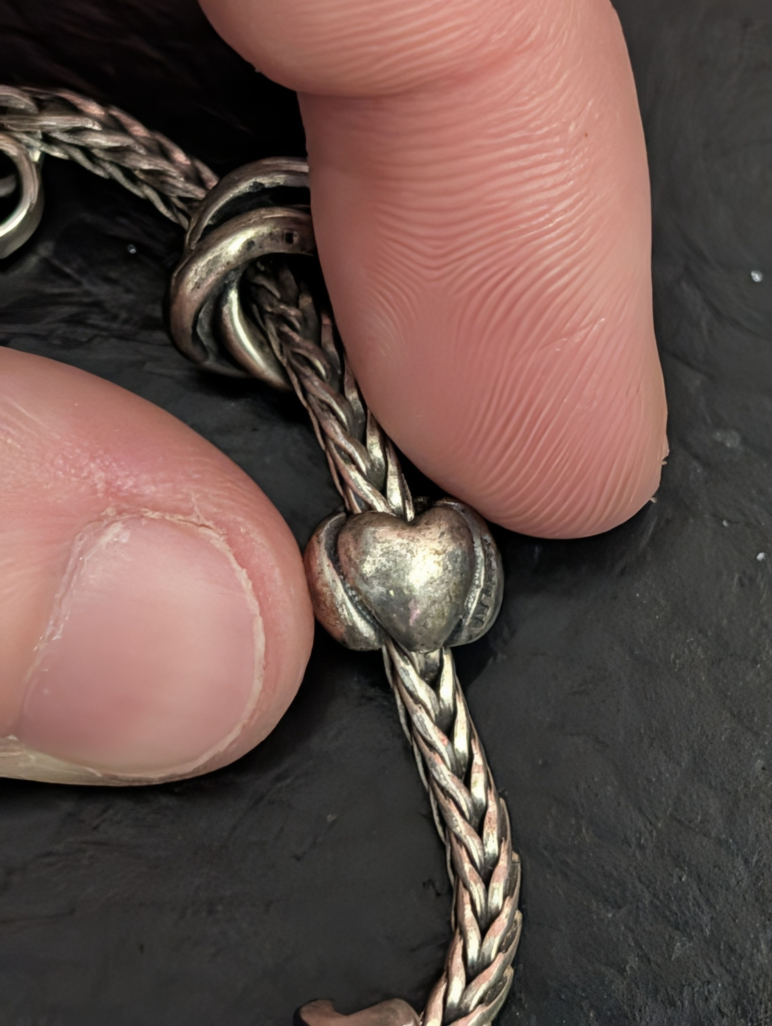Sterling Silver TROLLBEADS 925 Foxtail 6-charm Sterling Silver Bracelet Size ONE SIZE - 8 Thumbnail