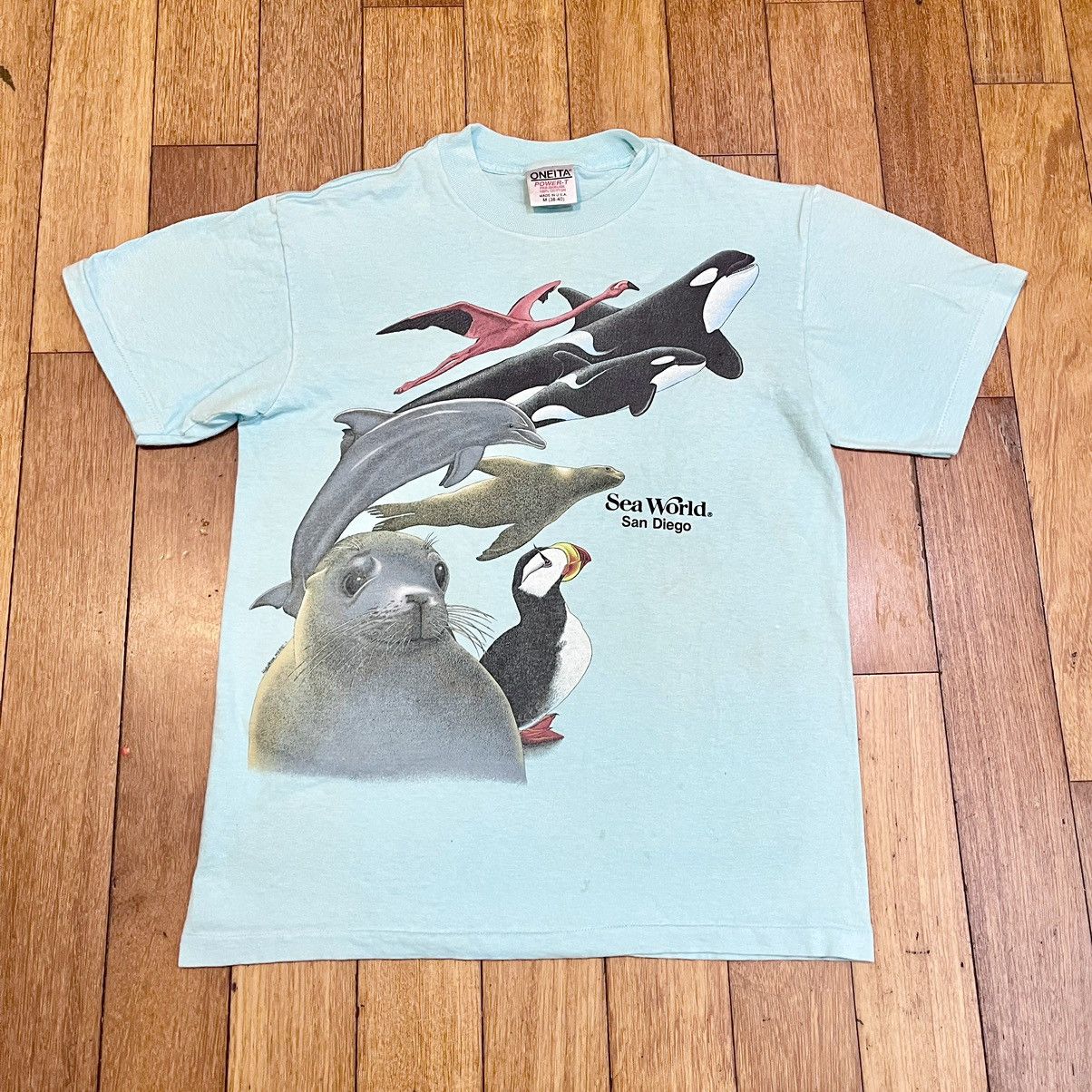 Vintage VINTAGE 1987 SEAWORLD ANIMAL NATURE TEE! Size US M / EU 48-50 / 2 - 2 Thumbnail
