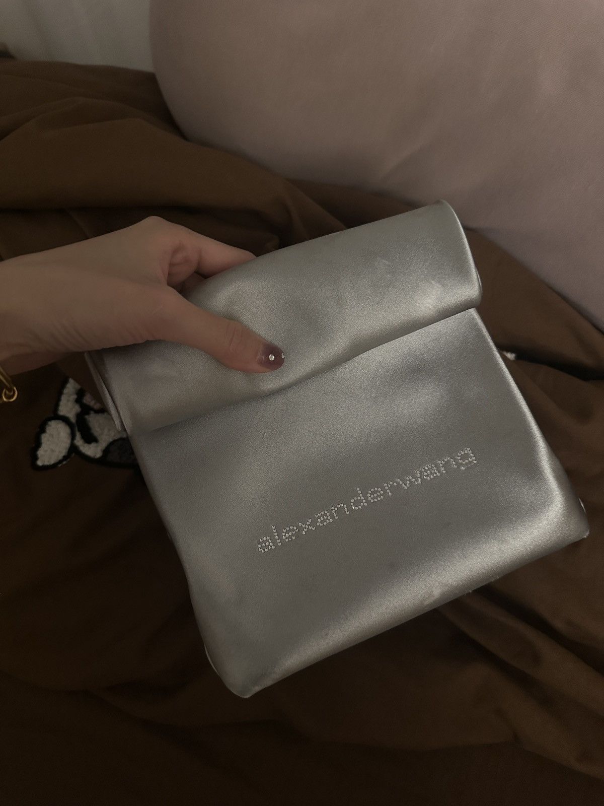 Alexander Wang Alexander Wang Satin Pouch Bag Silver Size ONE SIZE - 2 Thumbnail
