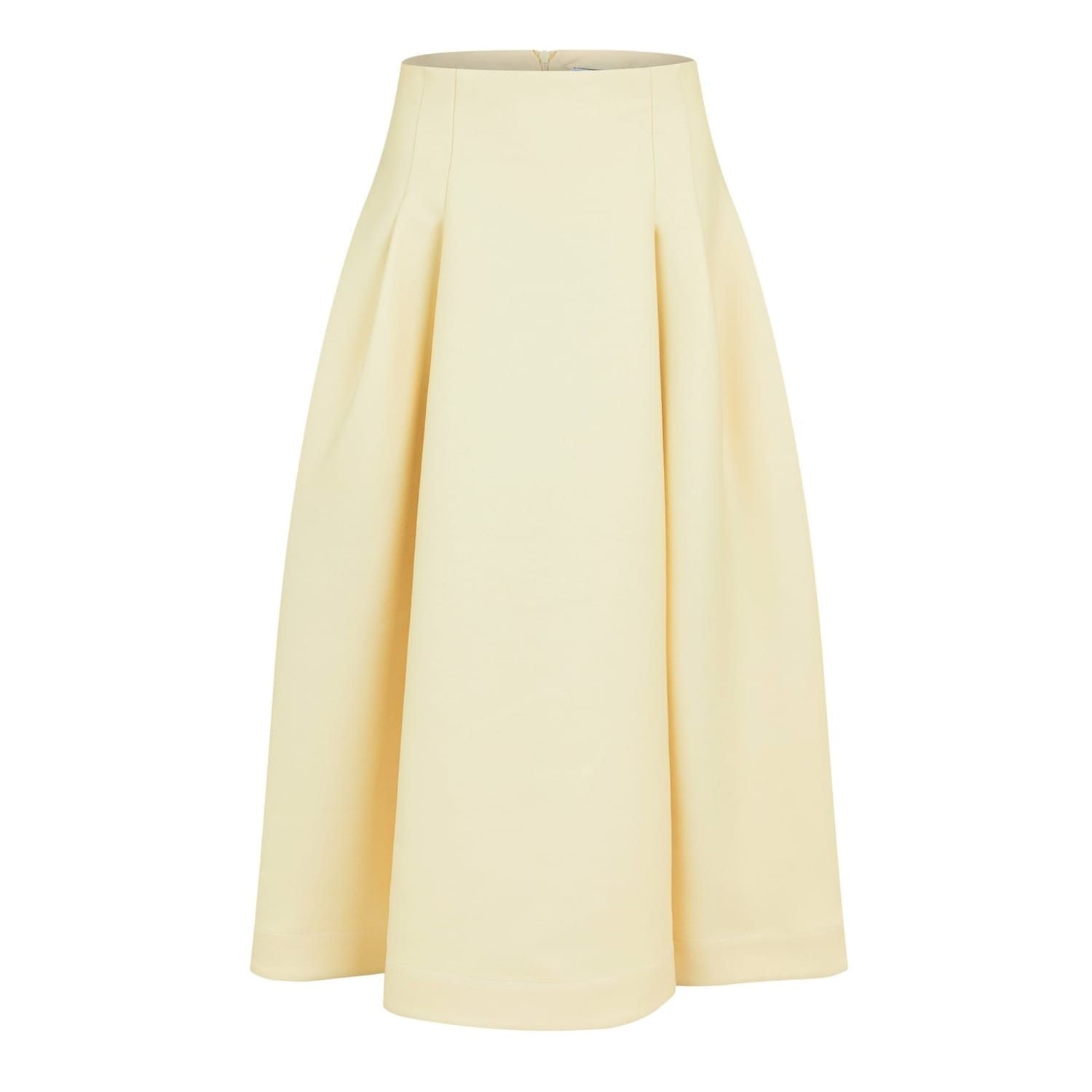 Bottega Veneta Bottega Veneta Pleated Wide Midi Skirt in Yellow Size 36" / US 14 / IT 50 - 6 Thumbnail