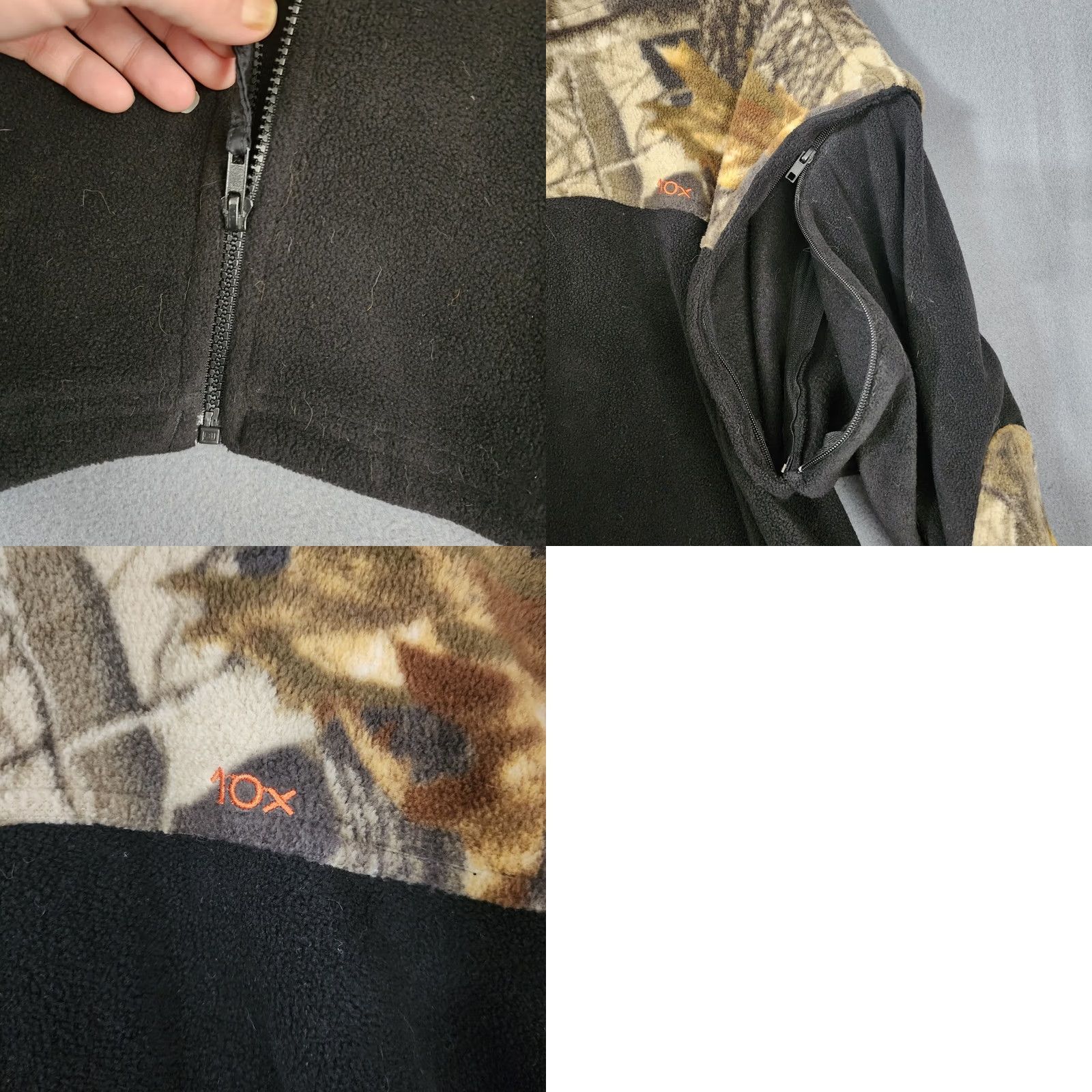 Vintage VINTAGE 10X Mens Camo Fleece Jacket XL Pullover Jacket Camouflage Zipper Broken Zipper Size US XL / EU 56 / 4 - 8 Thumbnail