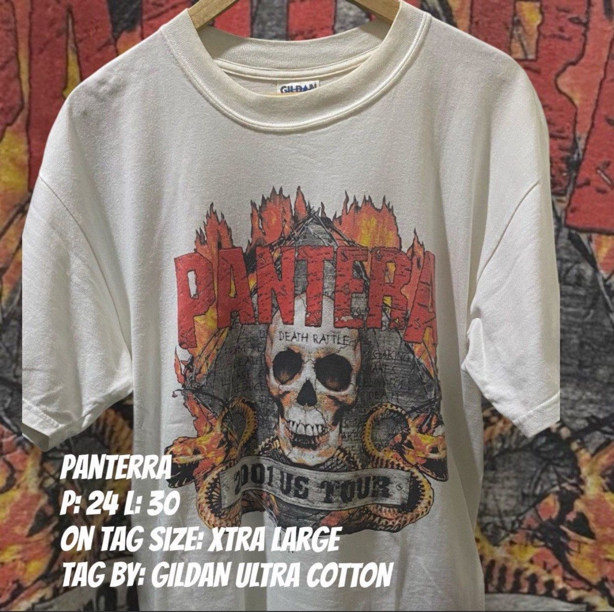 Band Tees Pantera - Death Rattle 2001 US Tour Band Tee Size US XL / EU 56 / 4 - 5 Thumbnail