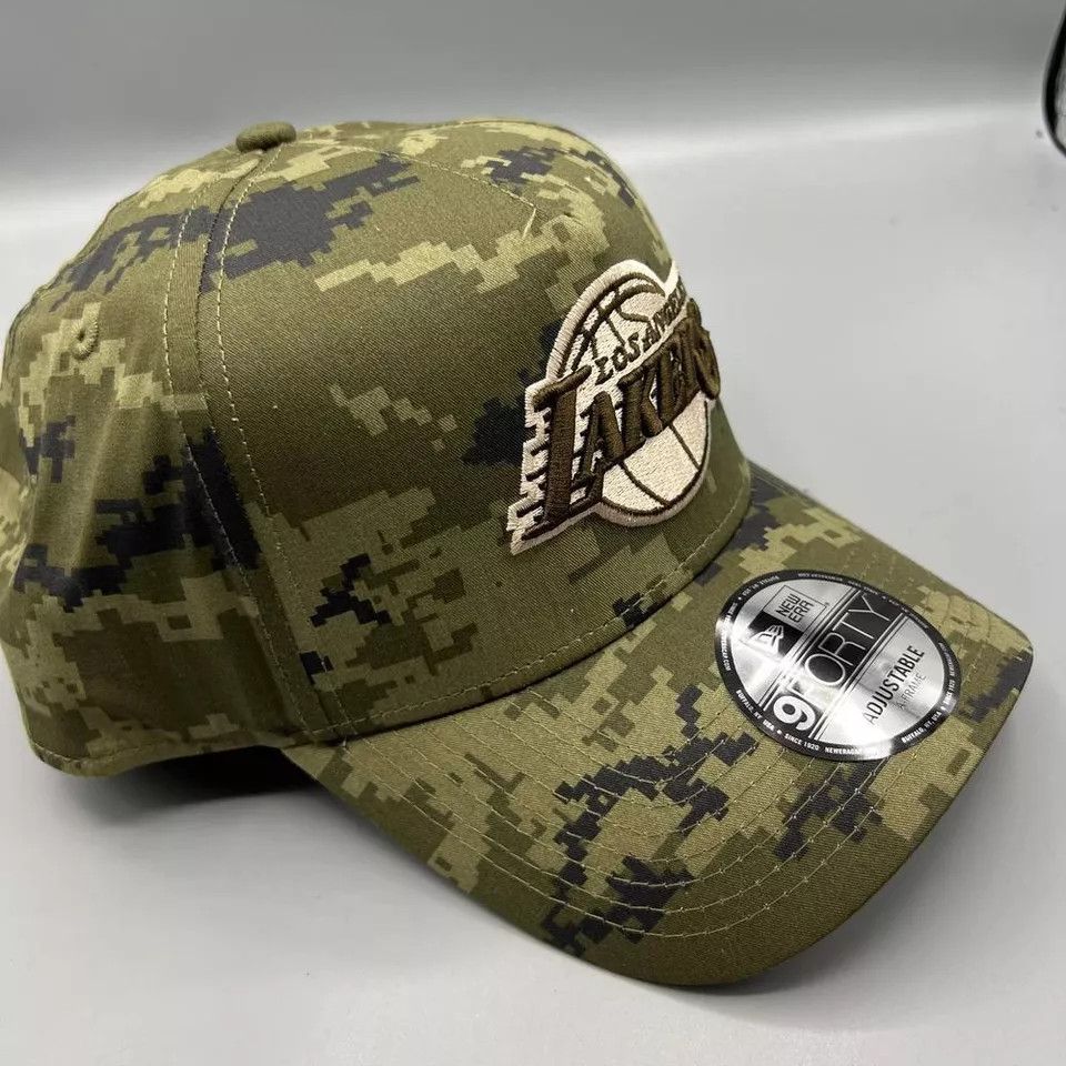 New Era Los Angeles LA Lakers Hat Men Camo 9Forty New Era Snap Back Size ONE SIZE - 3 Thumbnail