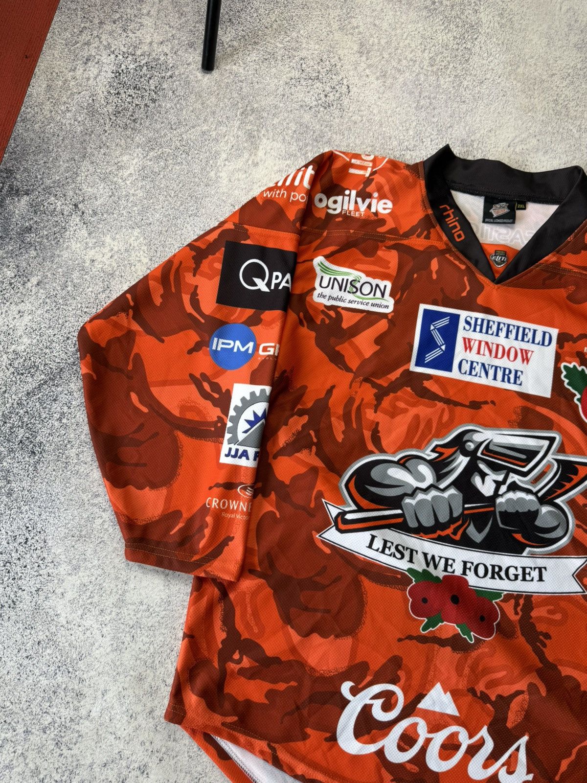 NHL Sheffield Steelers EIHL Remembrance Day J. Phillips #20 Size US XXL / EU 58 / 5 - 6 Thumbnail