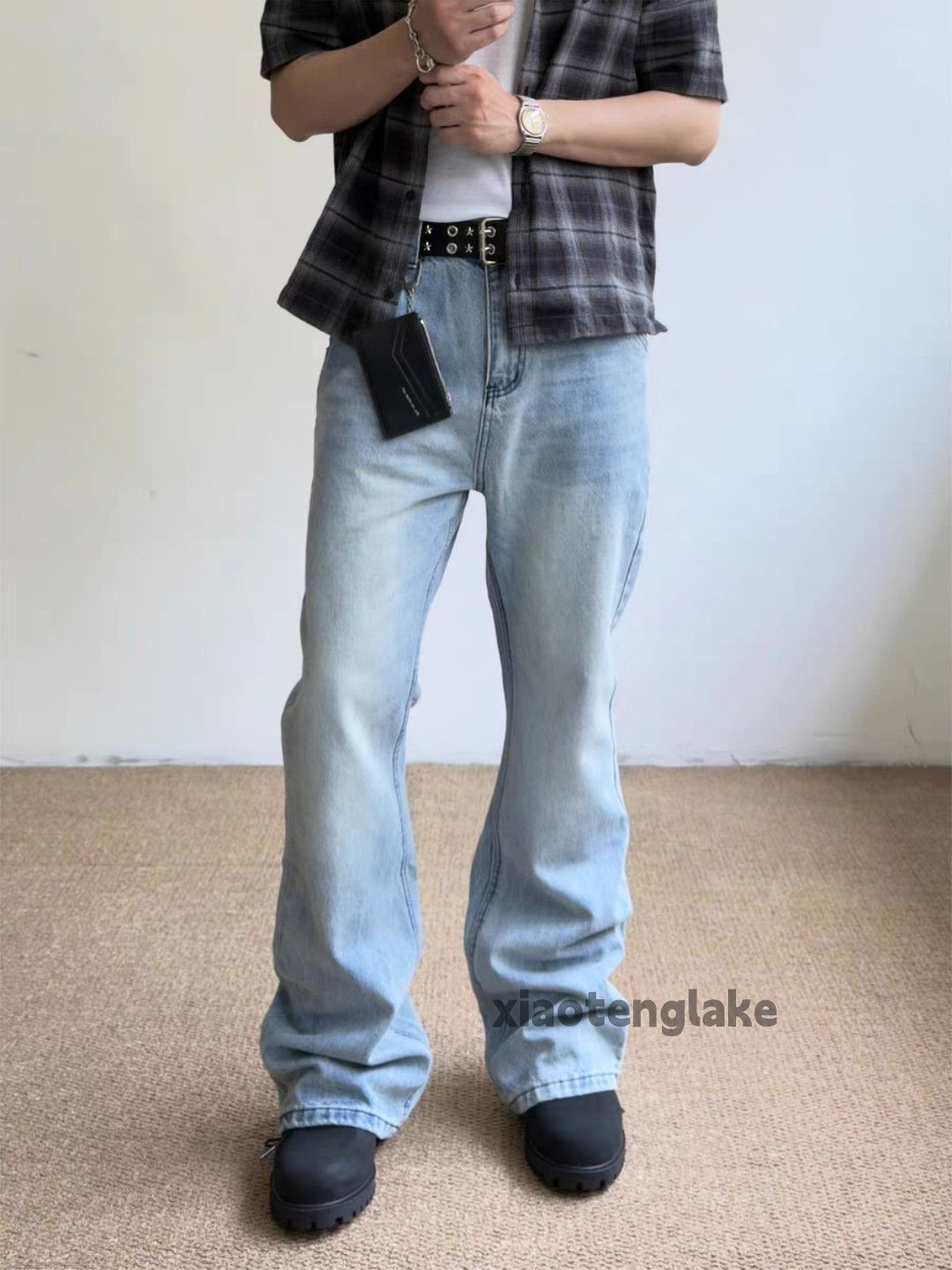Jean zx Balenciaga rickowens style distressed flared faded jeans Size US 32 / EU 48 - 3 Thumbnail